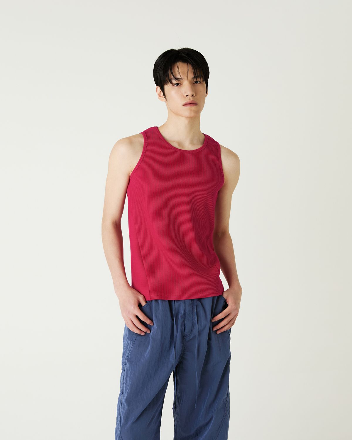 디앤드퀘스천(THEENDQUESTION) Rib sleeveless t-shirt / RED