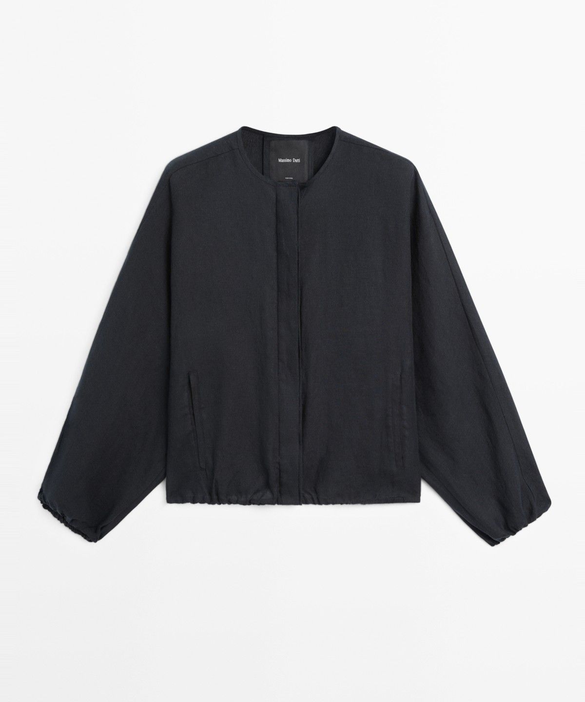 마시모두띠(MASSIMO DUTTI) 100% 린넨 퍼프 봄버 자켓
