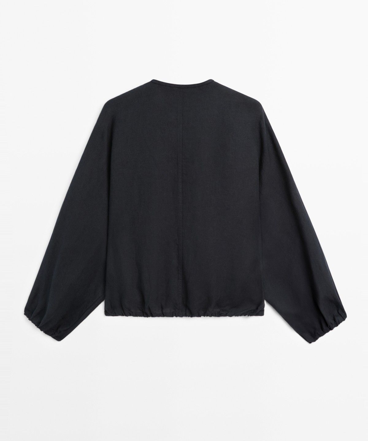마시모두띠(MASSIMO DUTTI) 100% 린넨 퍼프 봄버 자켓