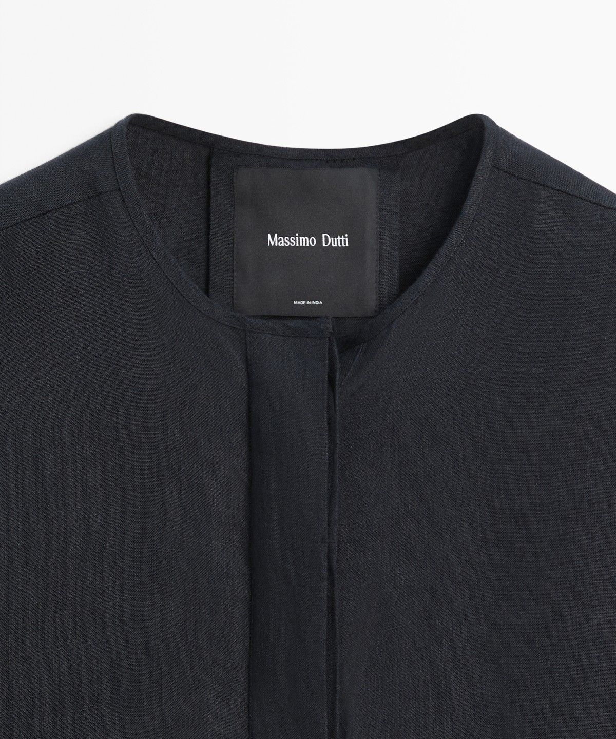 마시모두띠(MASSIMO DUTTI) 100% 린넨 퍼프 봄버 자켓