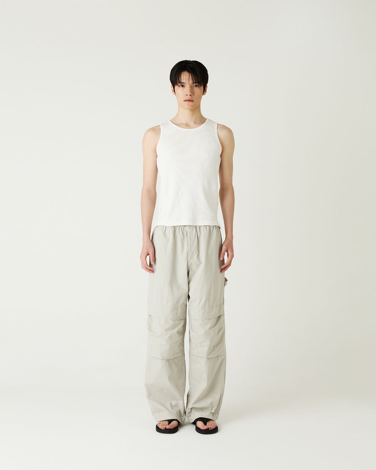 디앤드퀘스천(THEENDQUESTION) Rib sleeveless t-shirt / WHITE