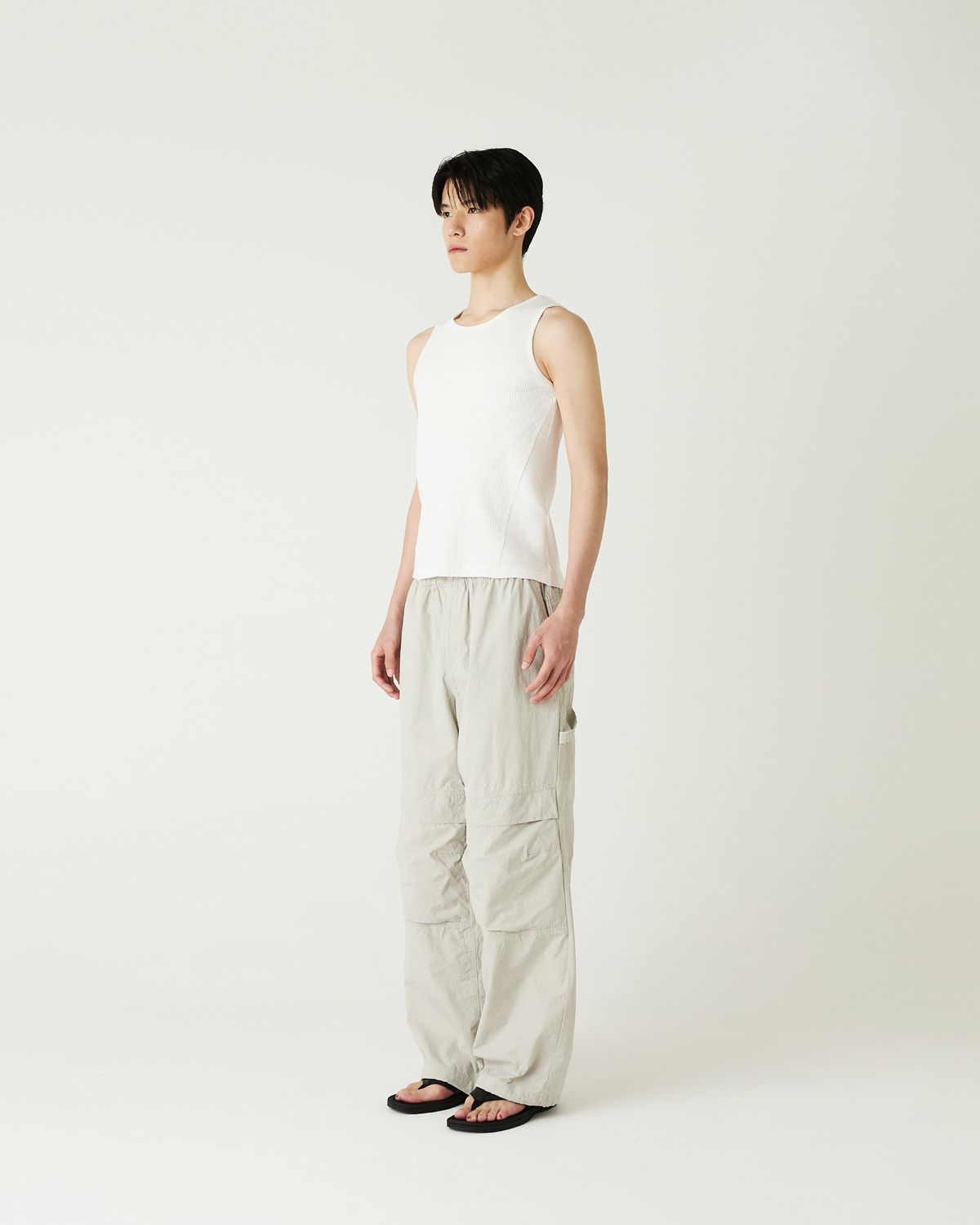 디앤드퀘스천(THEENDQUESTION) Rib sleeveless t-shirt / WHITE