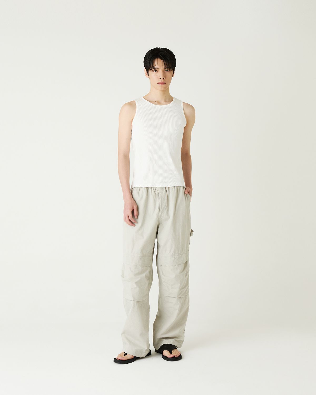 디앤드퀘스천(THEENDQUESTION) Rib sleeveless t-shirt / WHITE