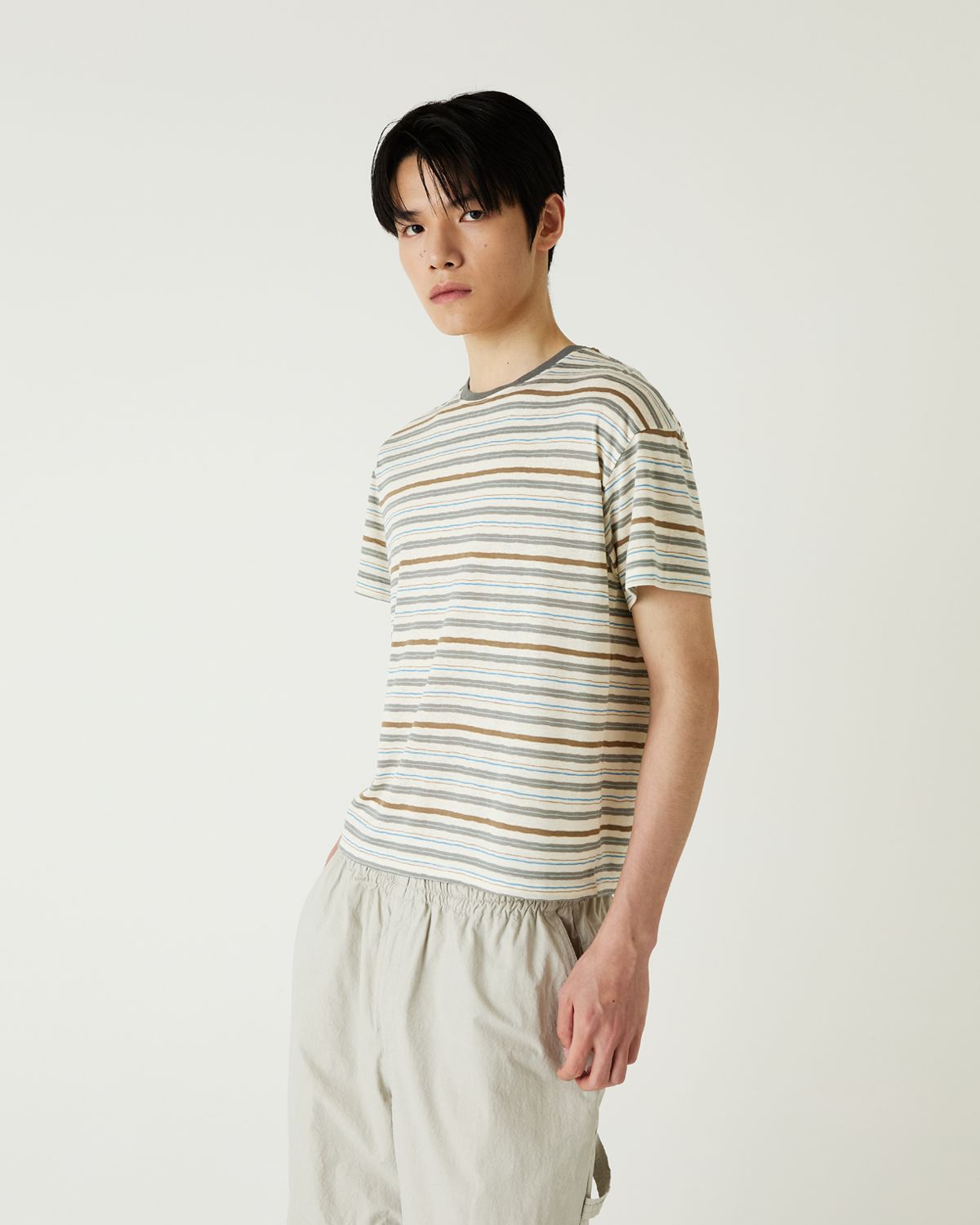 디앤드퀘스천(THEENDQUESTION) Cool stripe t-shirt / GRAY