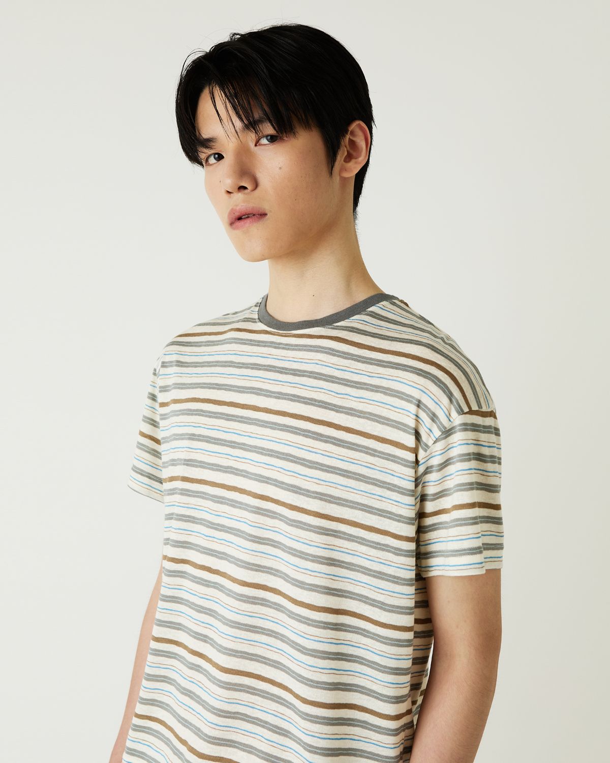 디앤드퀘스천(THEENDQUESTION) Cool stripe t-shirt / GRAY