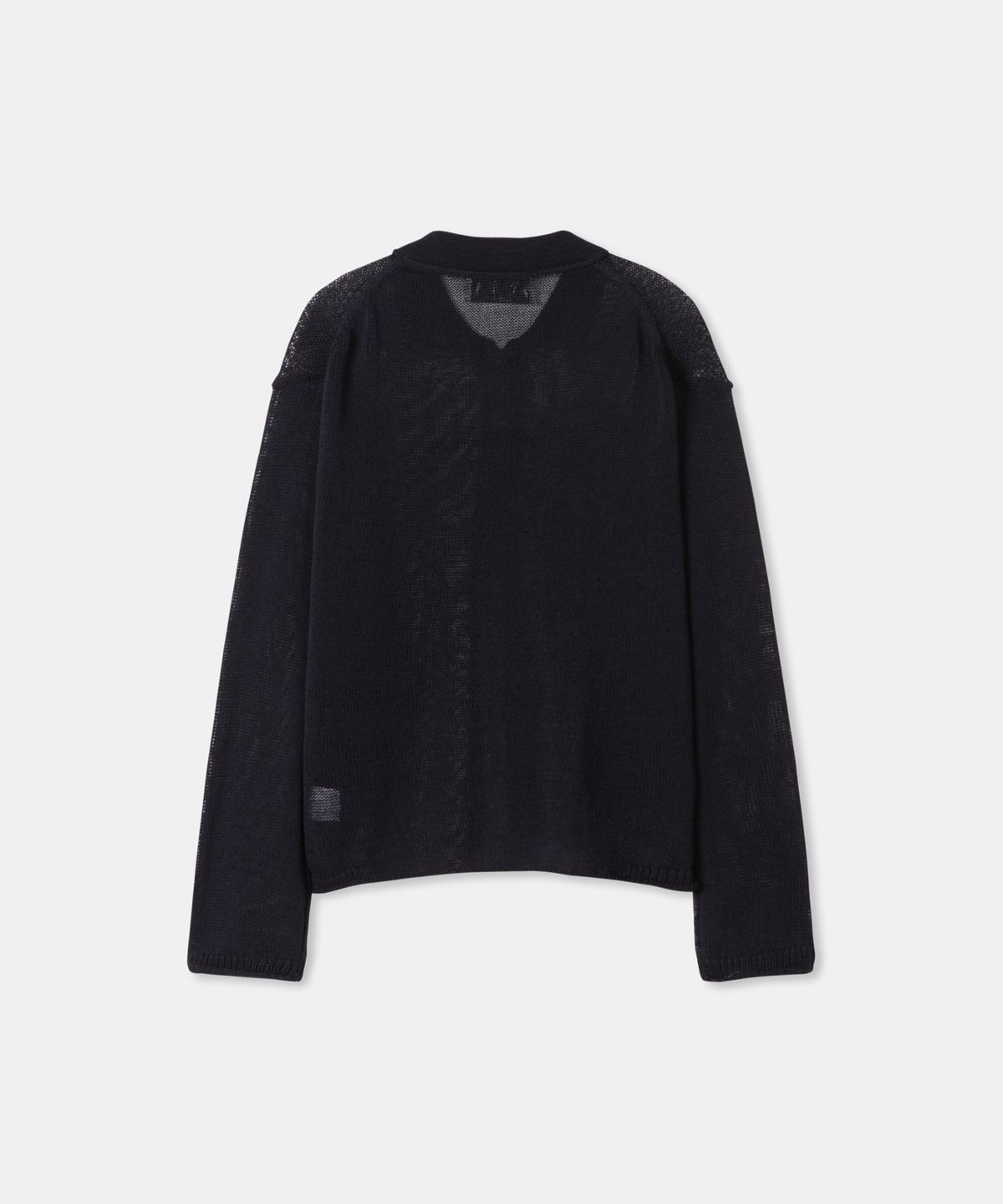 디앤드퀘스천(THEENDQUESTION) Linen blend collar cardigan / BLACK