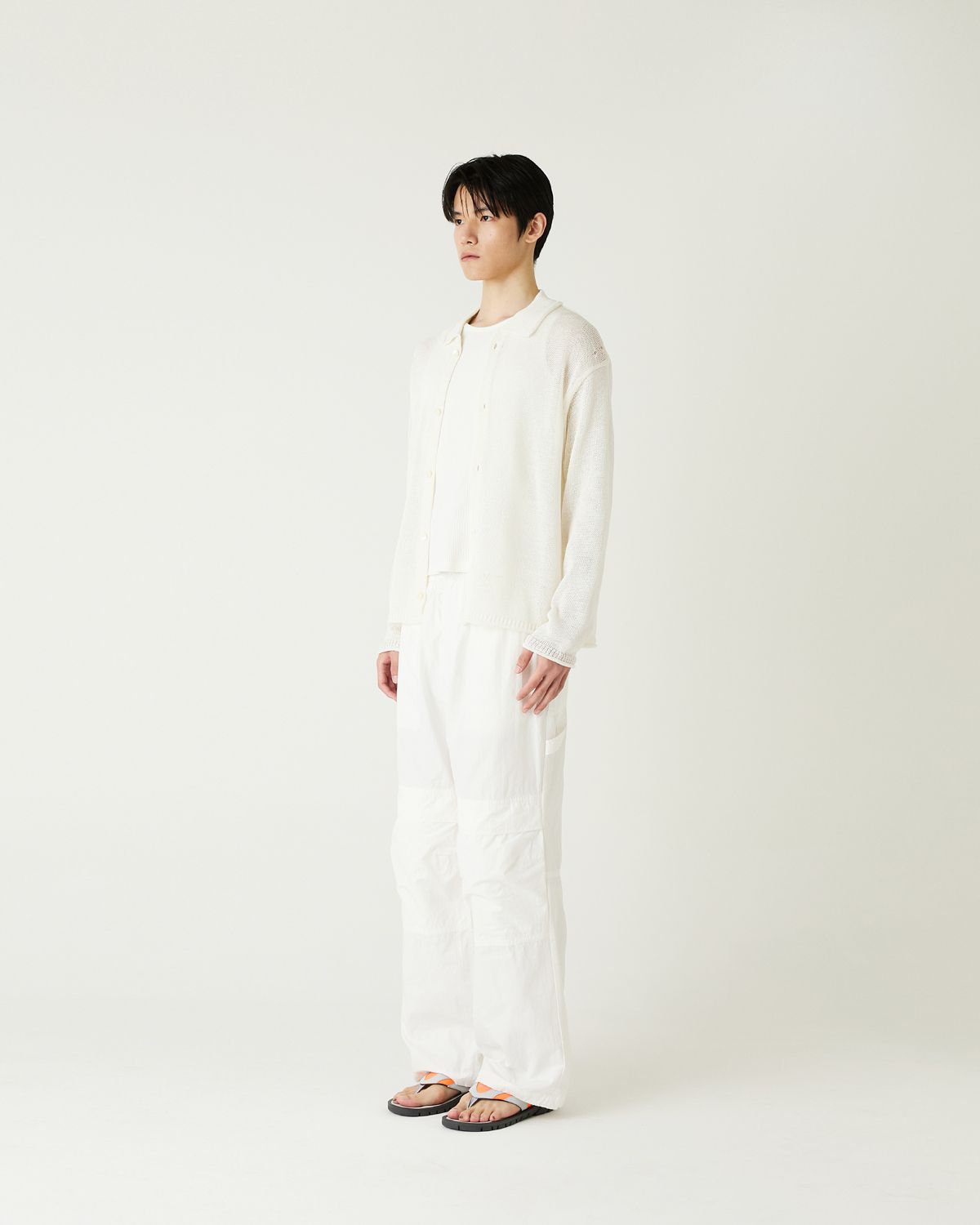 디앤드퀘스천(THEENDQUESTION) Linen blend collar cardigan / WHITE