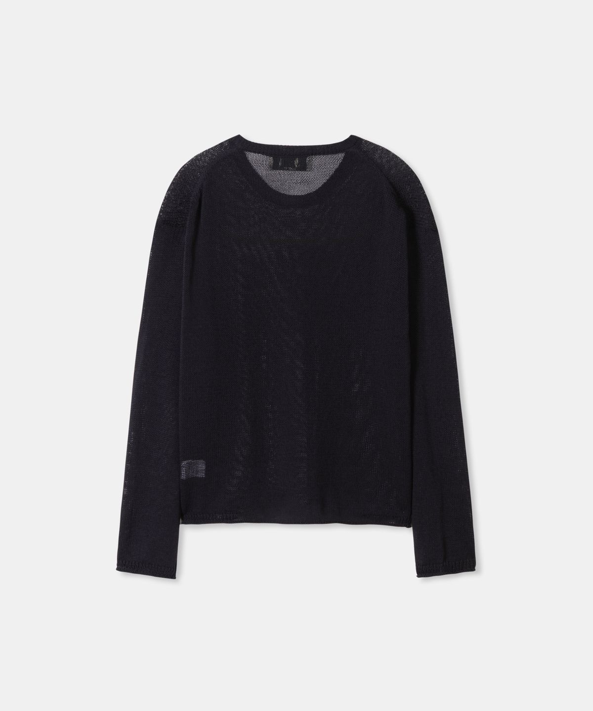 디앤드퀘스천(THEENDQUESTION) Linen blend crewneck knit top / BLACK
