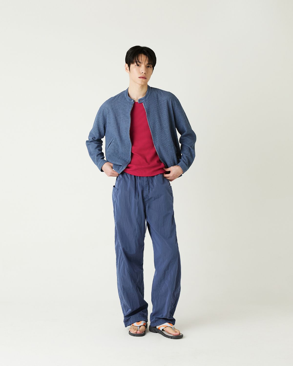 디앤드퀘스천(THEENDQUESTION) Lace blouson jumper / BLUE