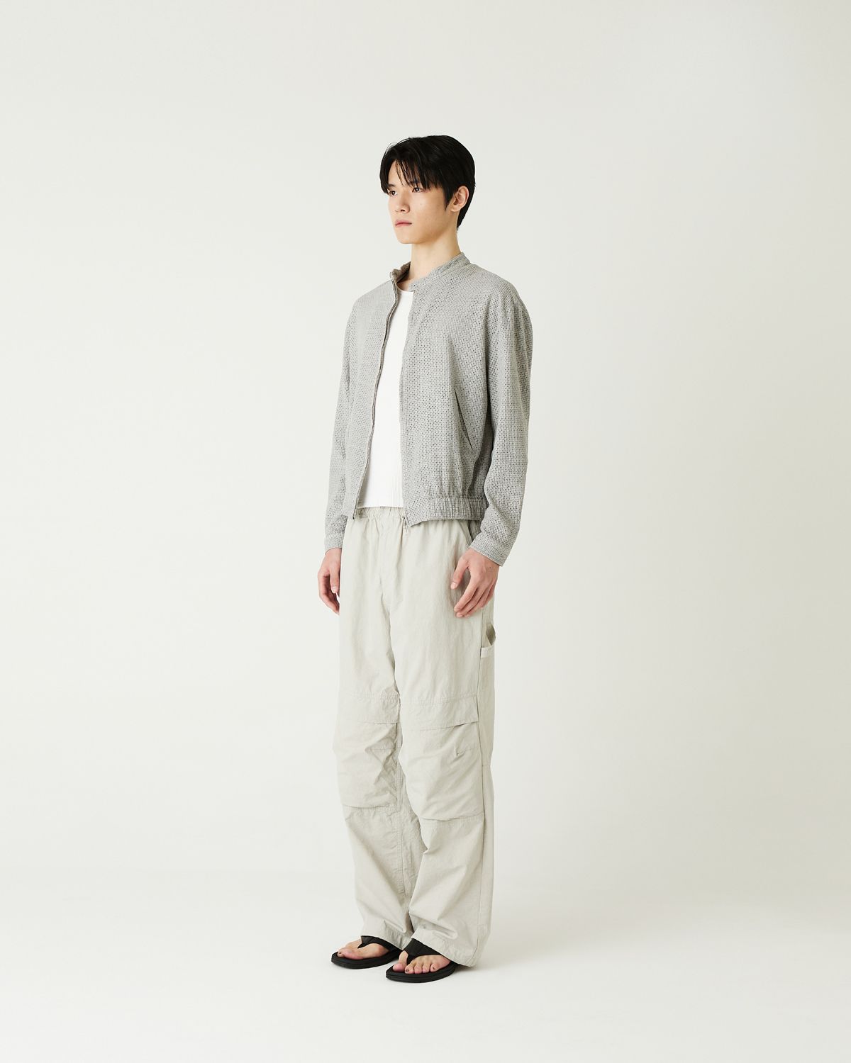 디앤드퀘스천(THEENDQUESTION) Lace blouson jumper / GRAY