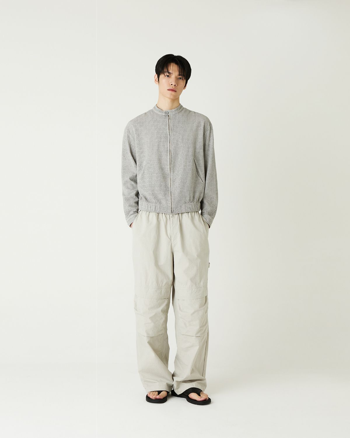 디앤드퀘스천(THEENDQUESTION) Lace blouson jumper / GRAY