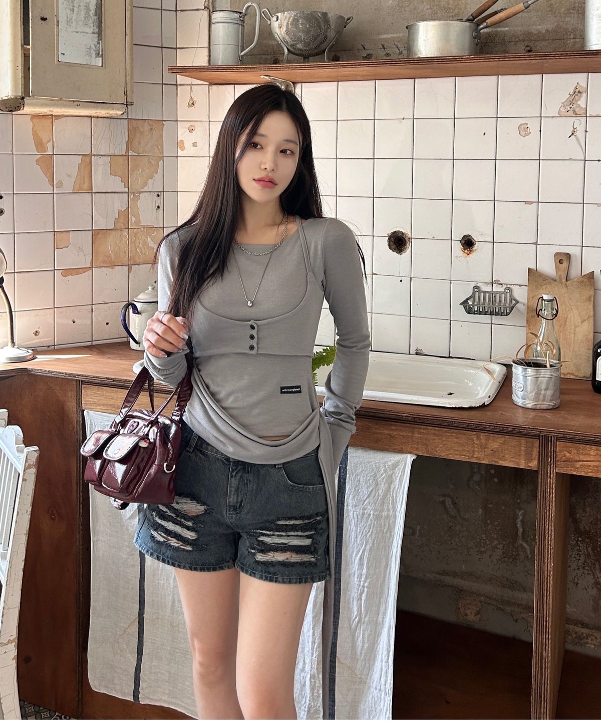 미쏘(MIXXO) 디스트로이드 쇼츠_MIWTHG733J