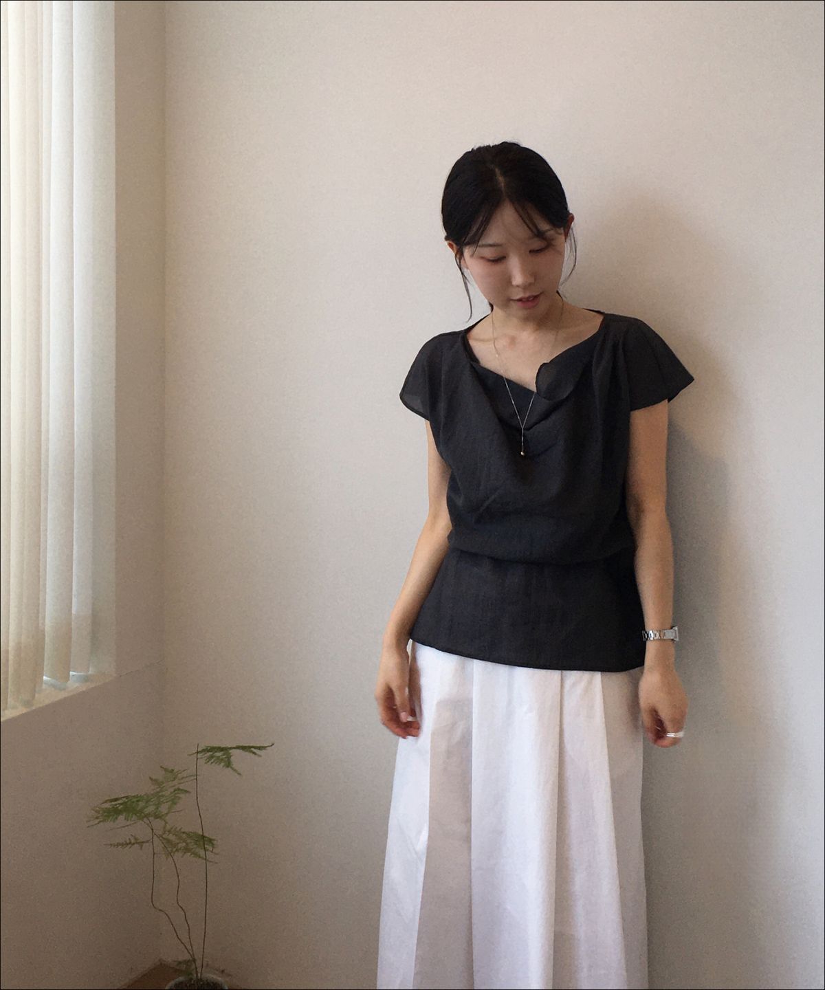 미쏘(MIXXO) 코튼 롱 스커트 RE WHG410A_MIWWHG71QA