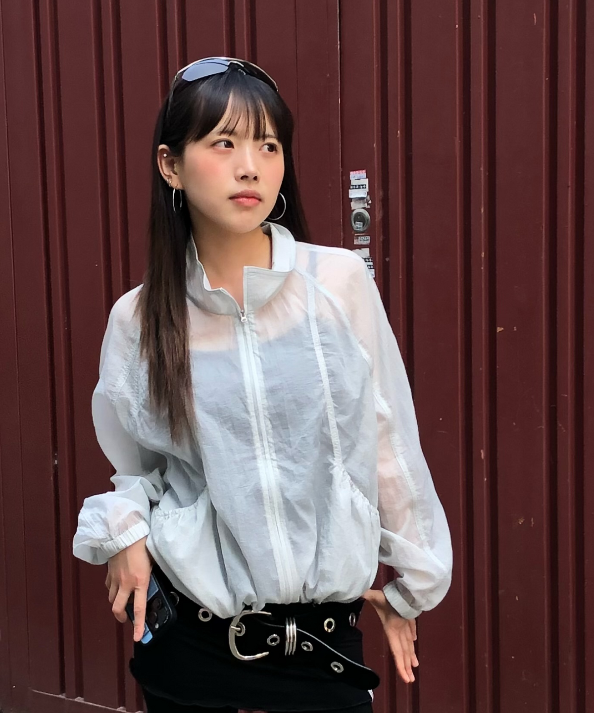 로엠(ROEM) 하이넥 시스루 바람막이 RMJPG26RT1