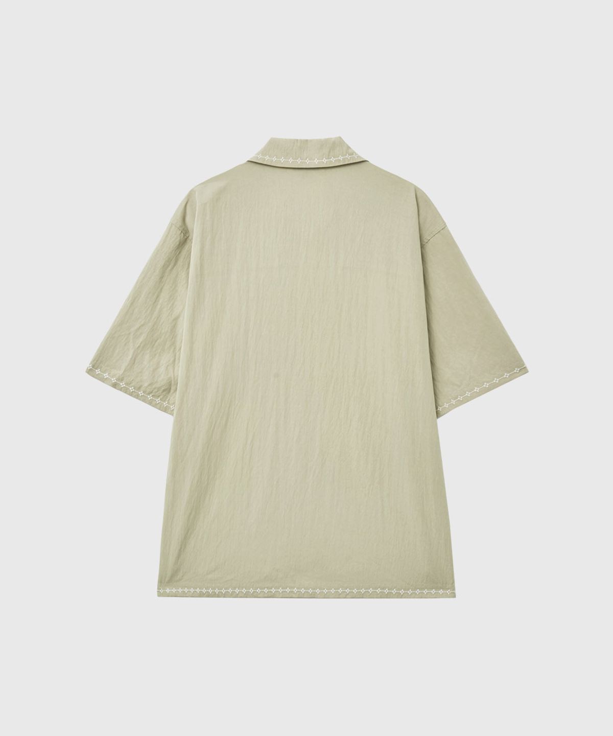 제너럴아이디어(GENERALIDEA) MAN 스티치 노치드 하프 셔츠 [BEIGE] / GF1MSH005