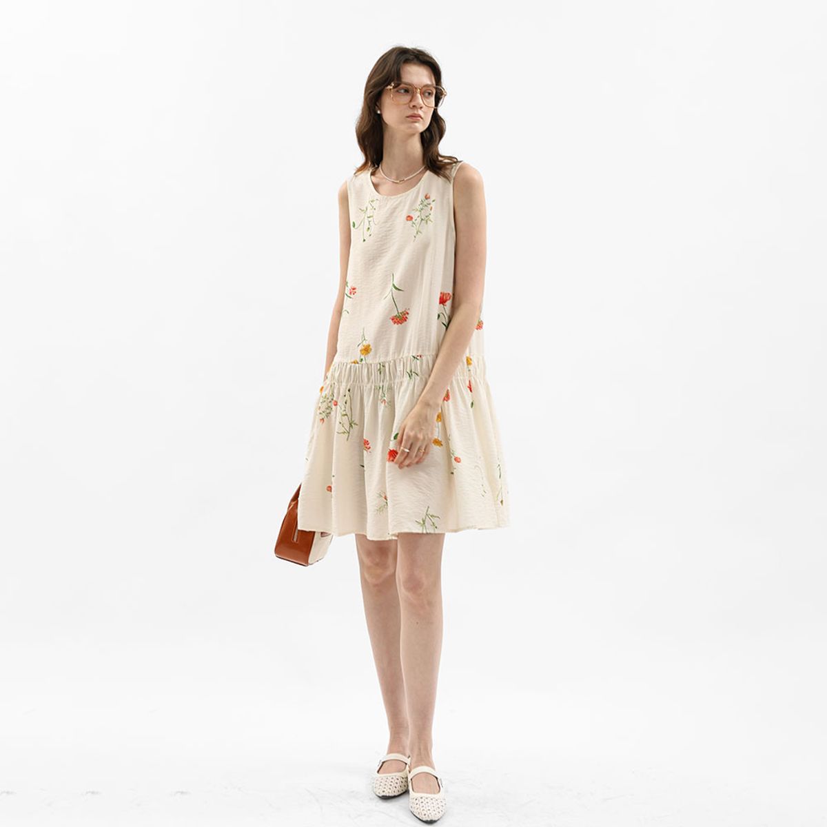 웬스데이딜라잇(WEDNESDAY DELIGHT) WD_Tiered floral sleeveless dress_IVORY