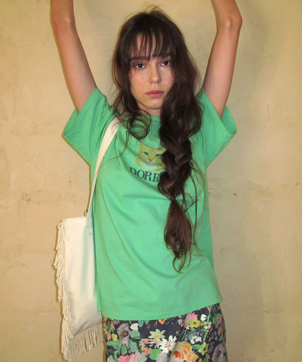 센토르(CENTAUR.KR) DORRIS CAT WASHED T-SHIRT_MINT