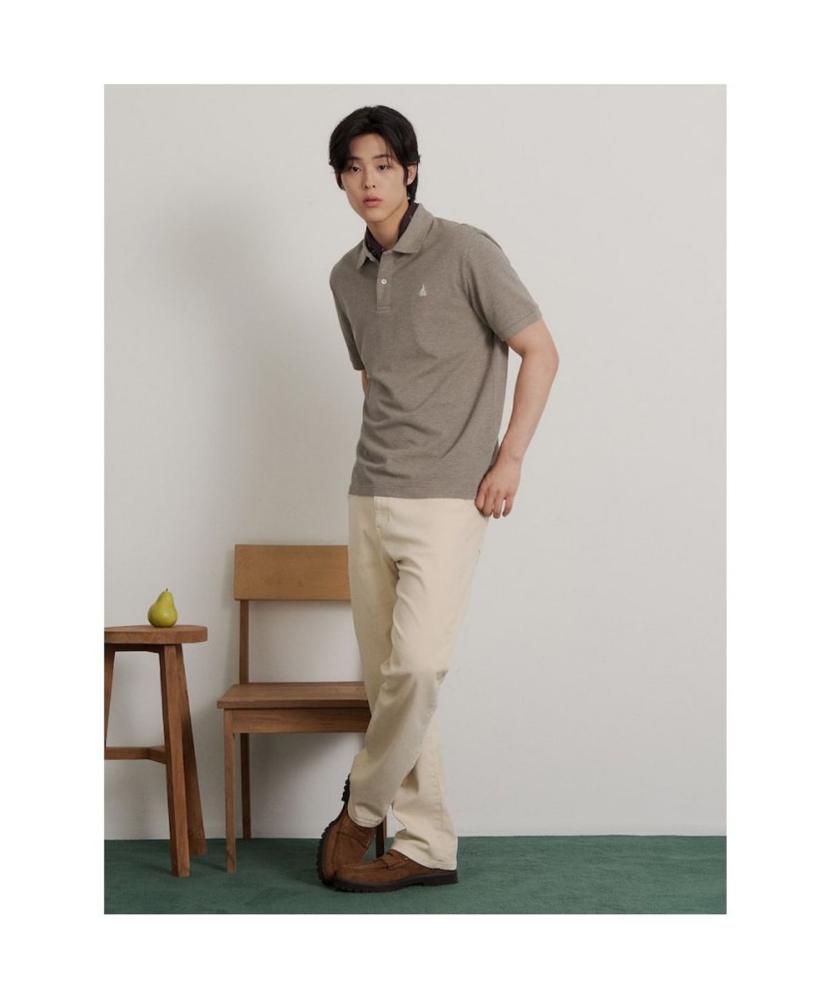 빈폴 멘(BEANPOLE MEN) [Essential] 피케 칼라넥 반소매 티셔츠  올리브