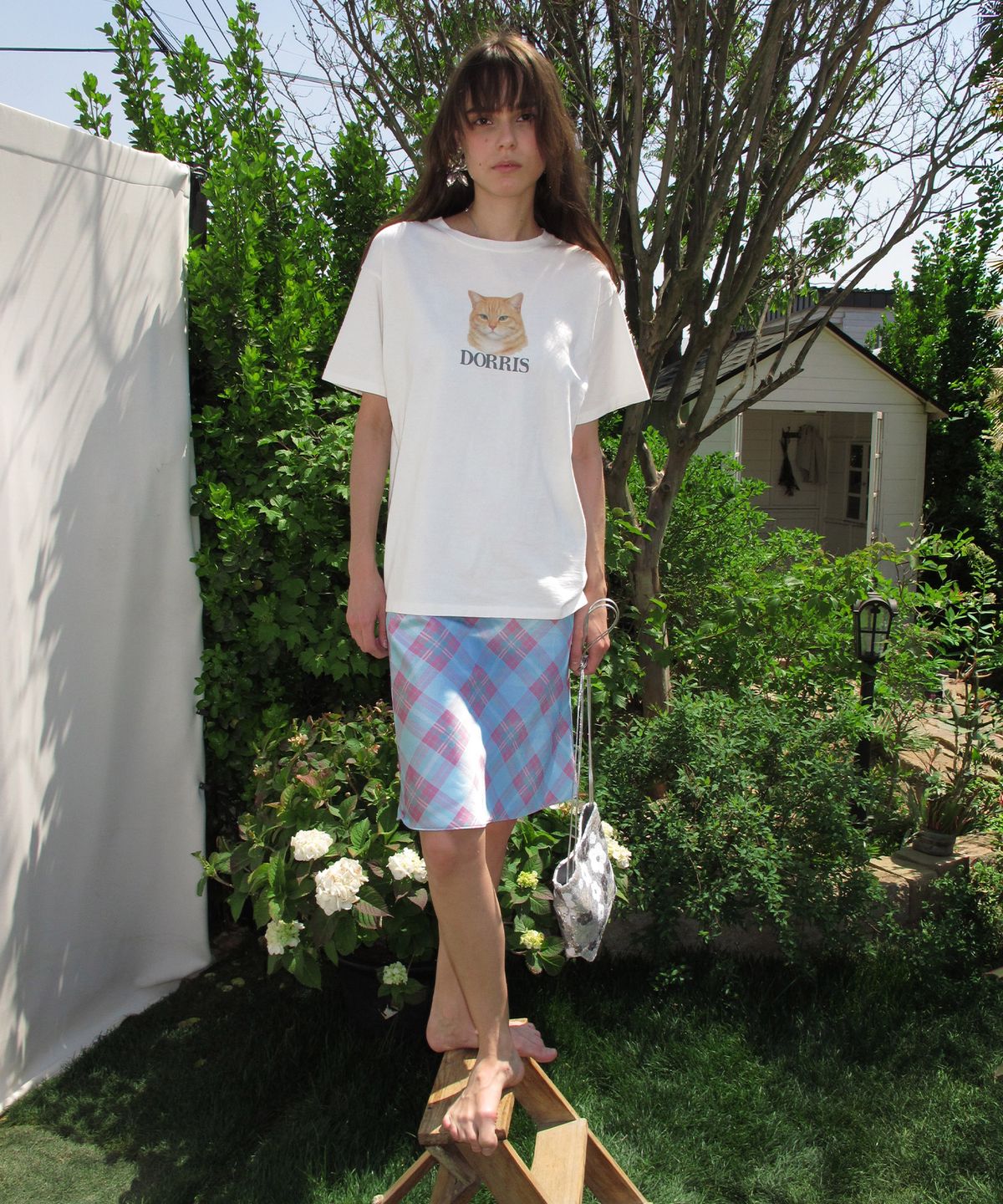 센토르(CENTAUR.KR) DORRIS CAT WASHED T-SHIRT_WHITE