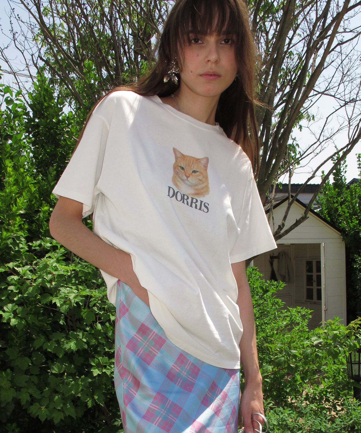 센토르(CENTAUR.KR) DORRIS CAT WASHED T-SHIRT_WHITE