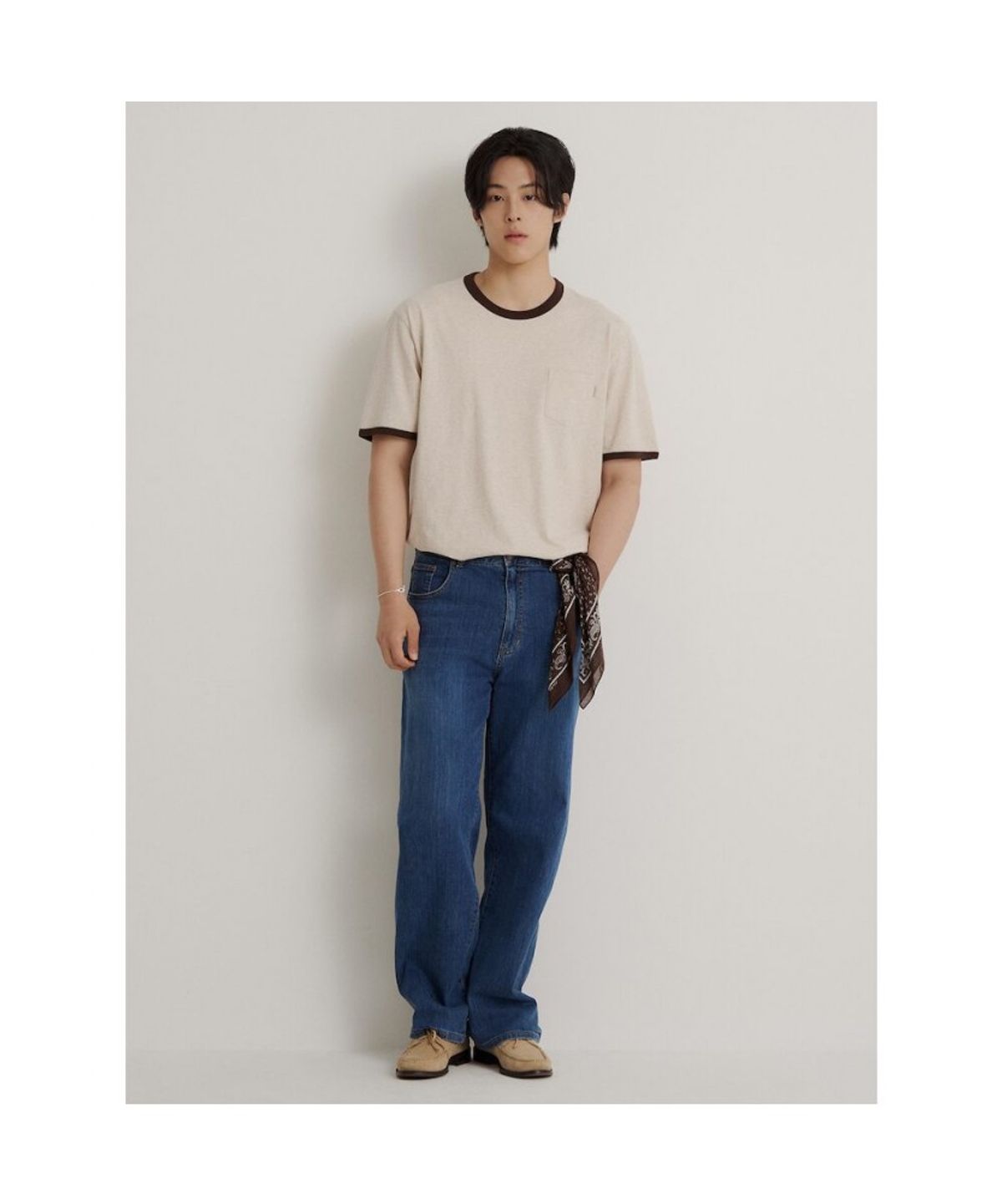 빈폴 멘(BEANPOLE MEN) 포켓 링거 티셔츠  브릭