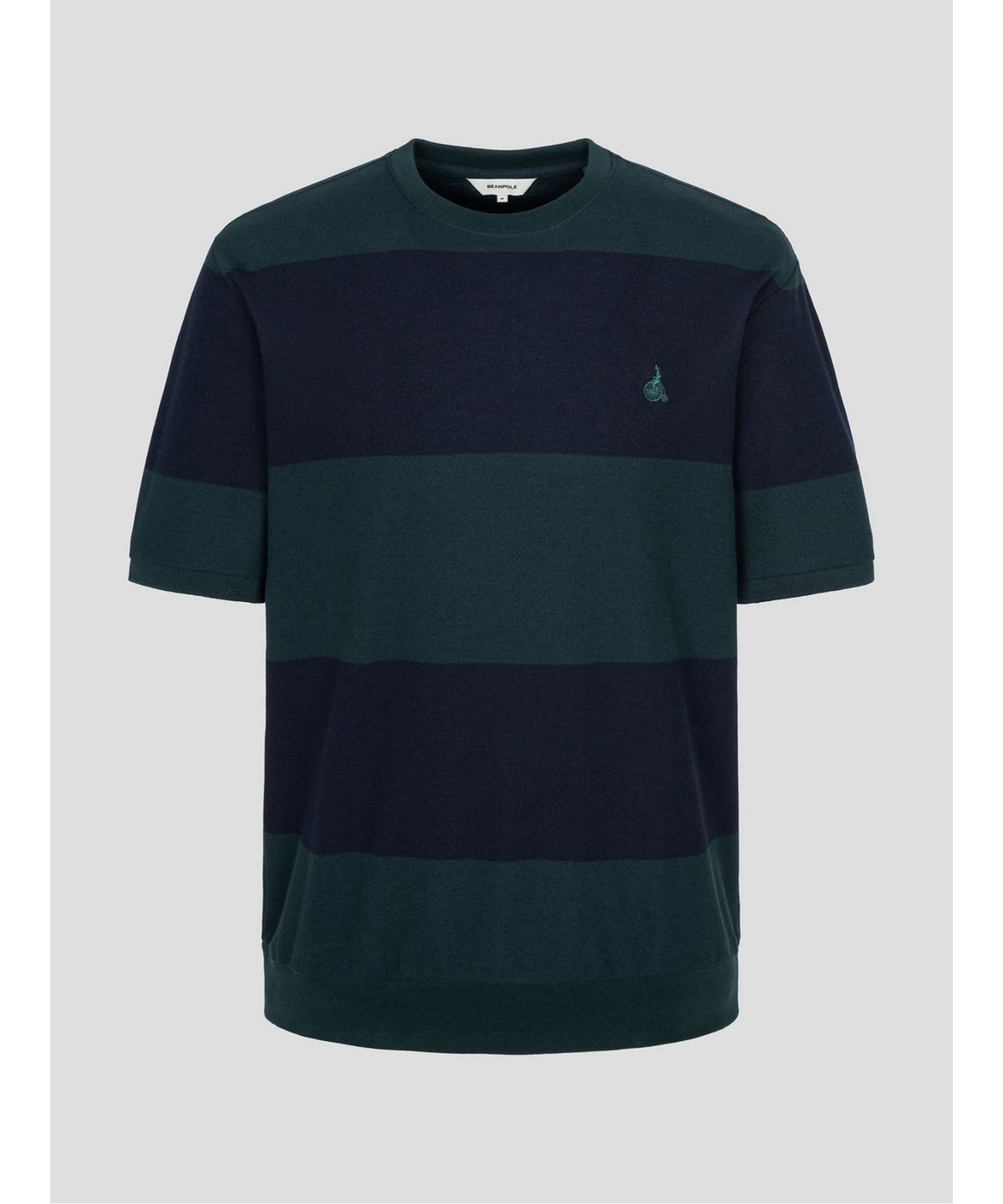 빈폴 멘(BEANPOLE MEN) 볼드 컬러블럭 캐주얼 티셔츠  그린