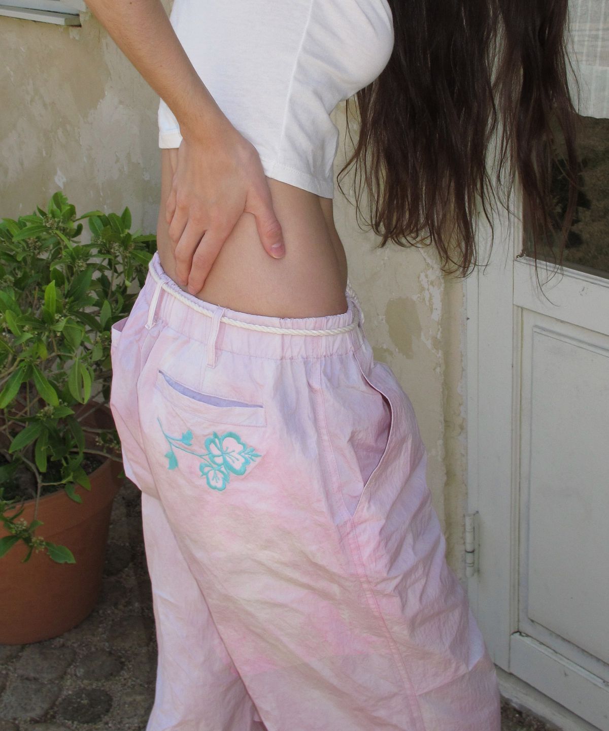 센토르(CENTAUR.KR) TIE-DYE NYLON BANDING PANTS_LIGHT PINK