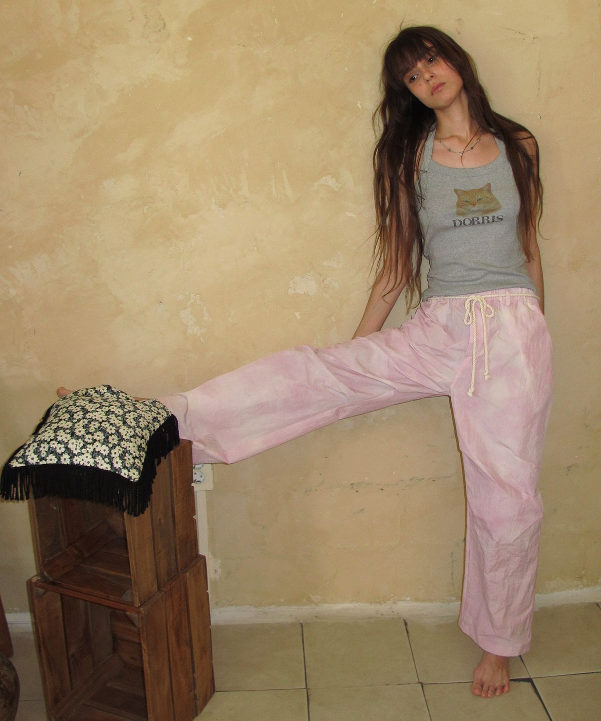 센토르(CENTAUR.KR) TIE-DYE NYLON BANDING PANTS_LIGHT PINK