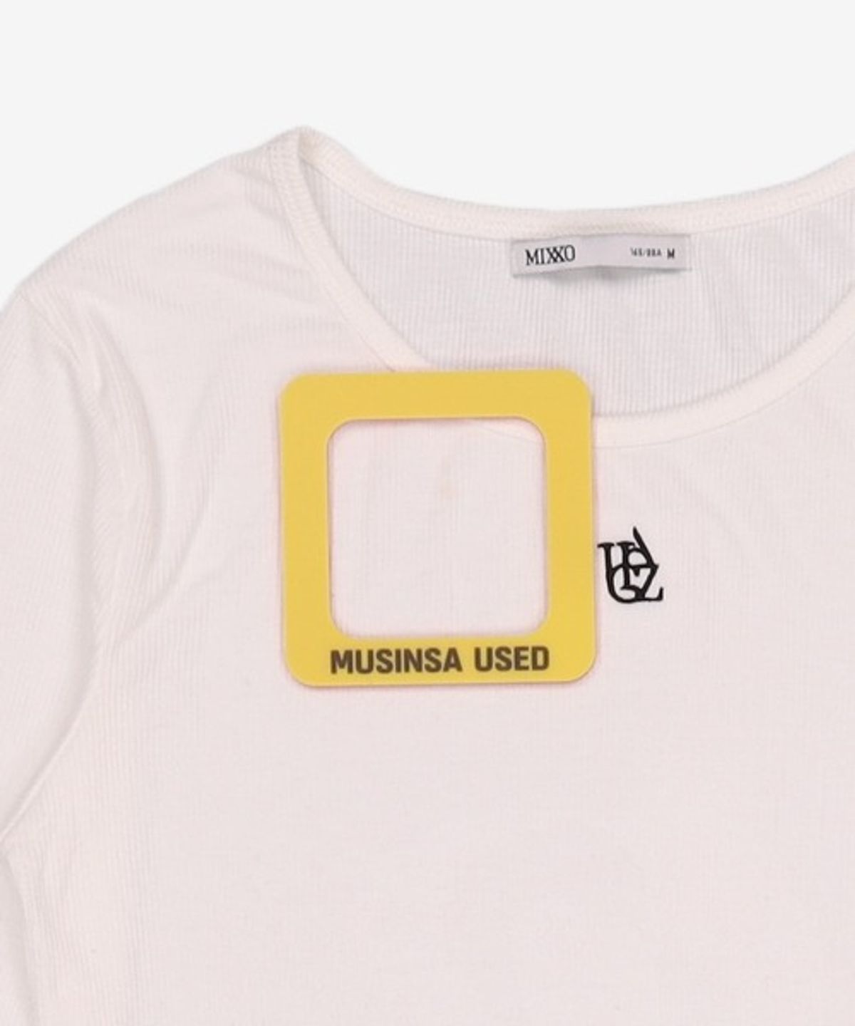 미쏘(MIXXO) 심플 로고 골지 긴팔 티셔츠_MIWLWF901C M