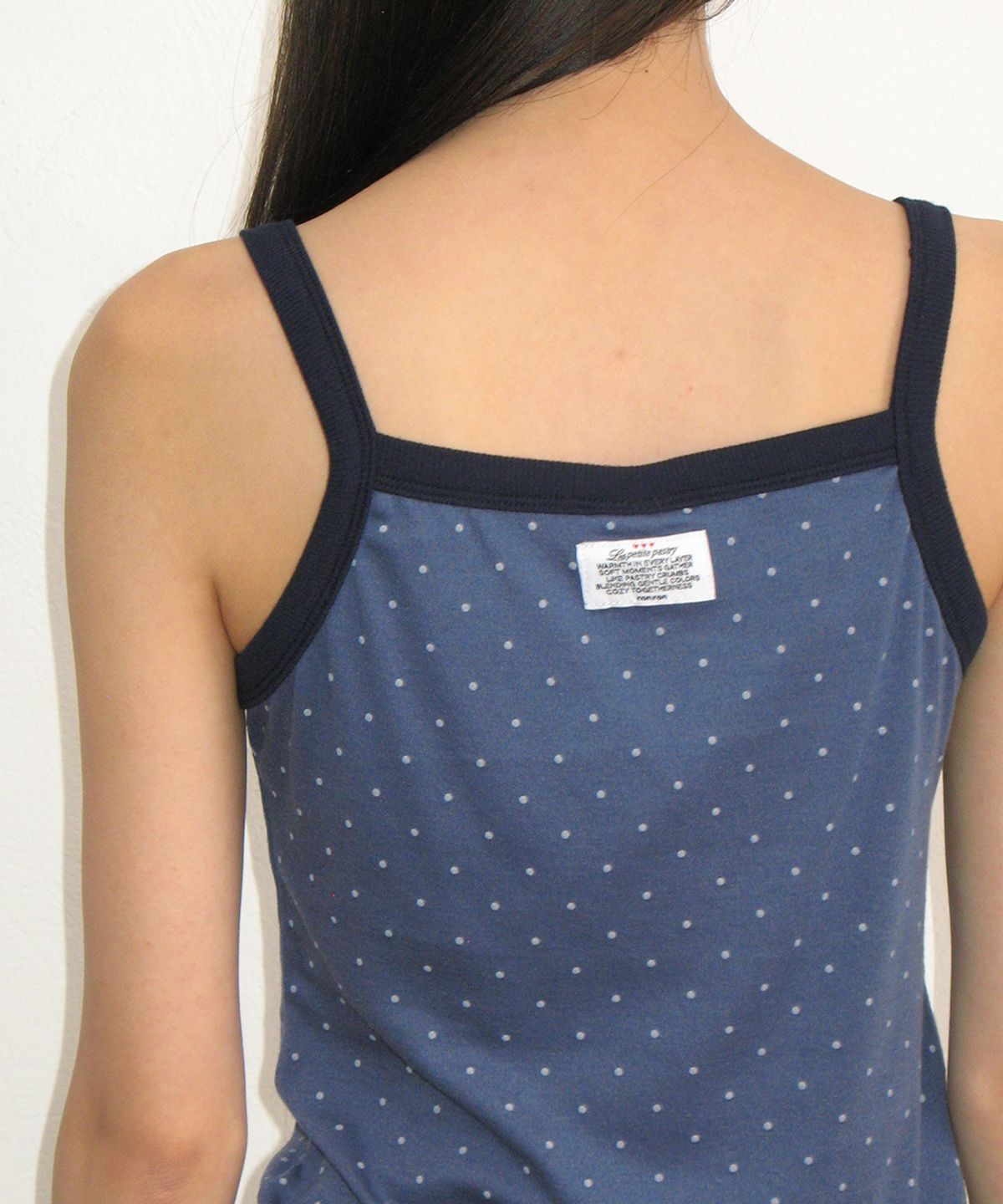 론론(RONRON) PATTERN PATCHWORK BUTTON SLEEVELESS NAVY