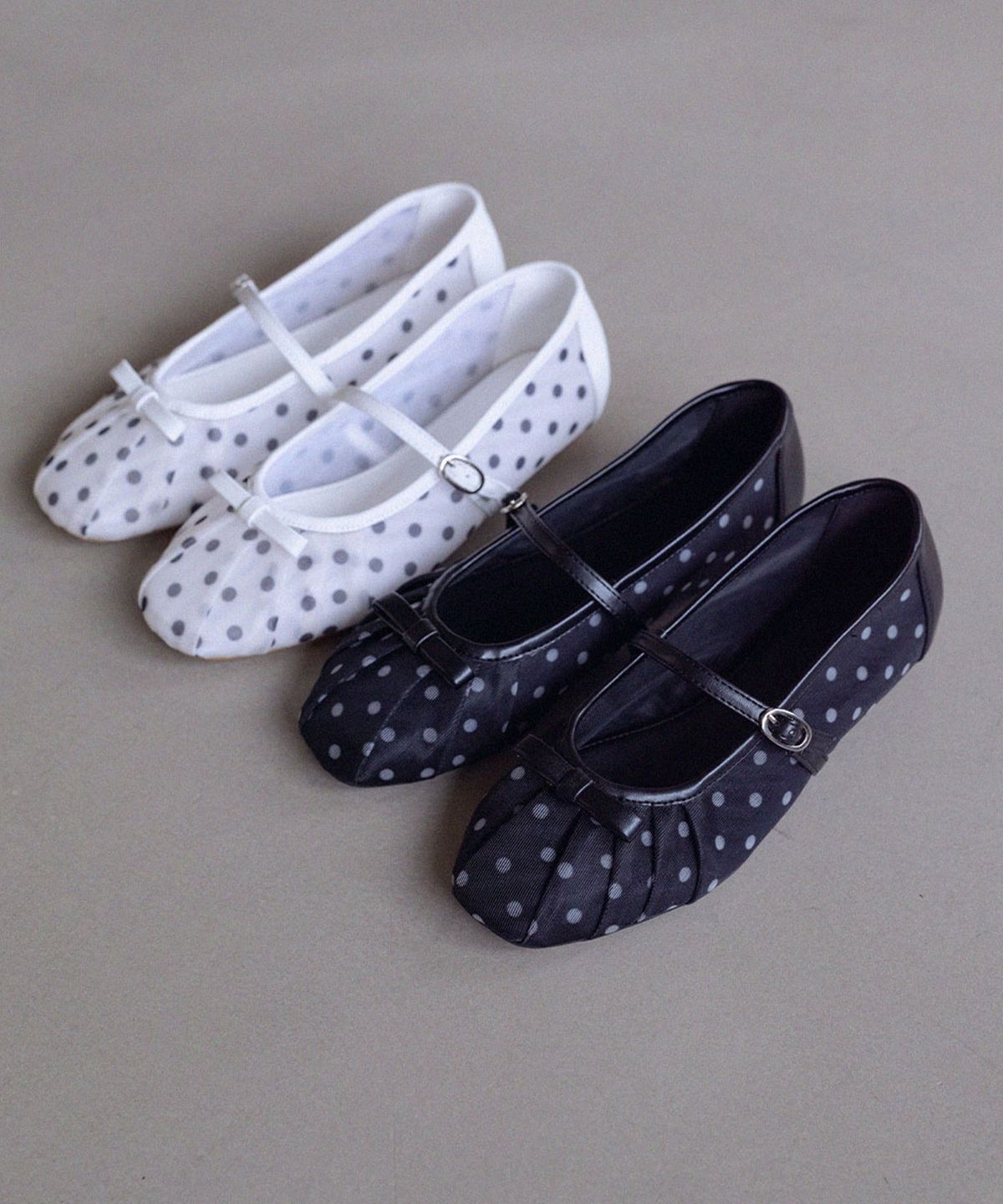 에펠클래식(EIFFELCLASSIC) FREYA Dot Mary Jane Flat_ white,black 프레야 도트 메리제인 플랫슈즈