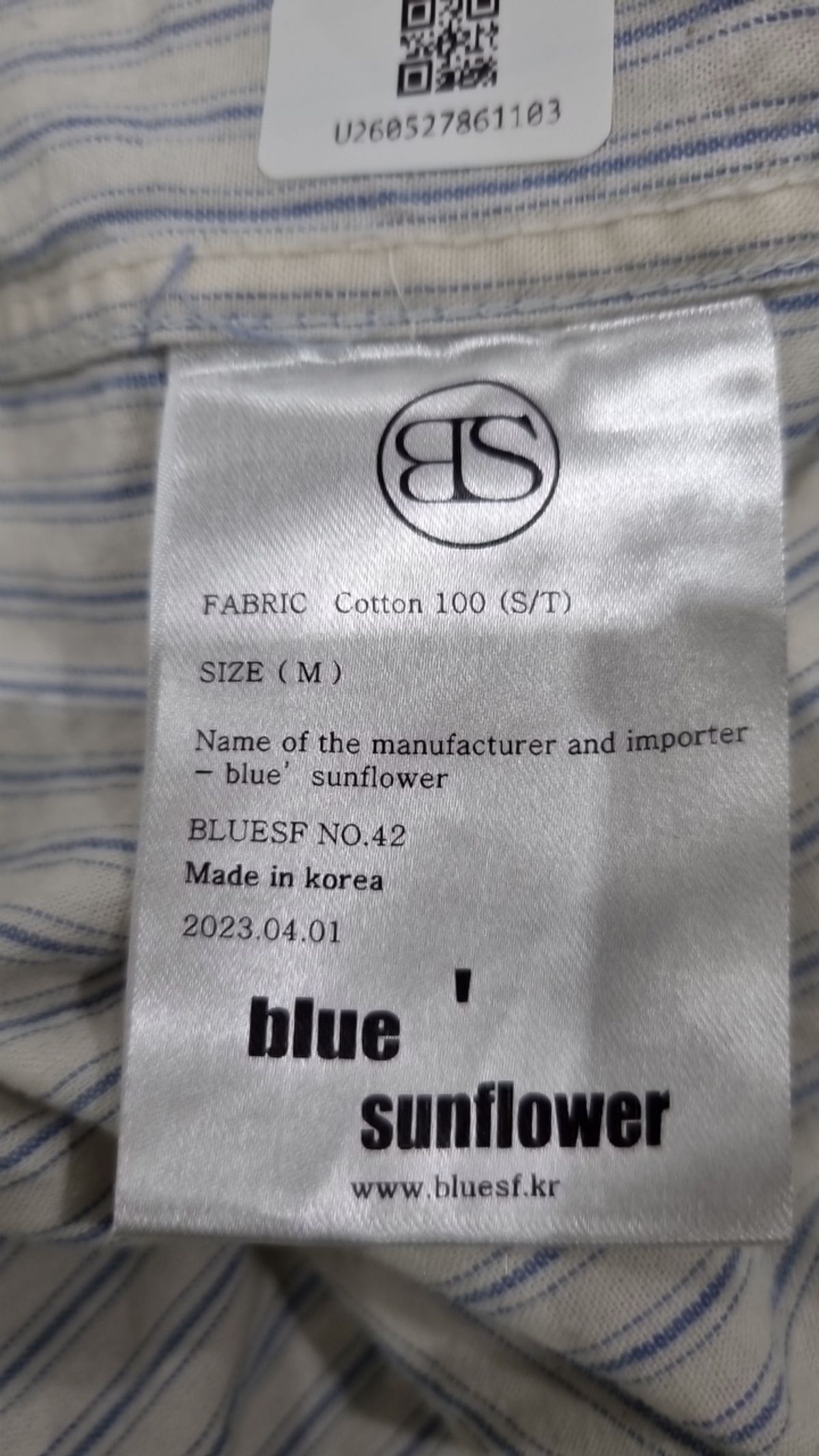 블루썬플라워(BLUESUNFLOWER) 캐주얼 셔츠 M