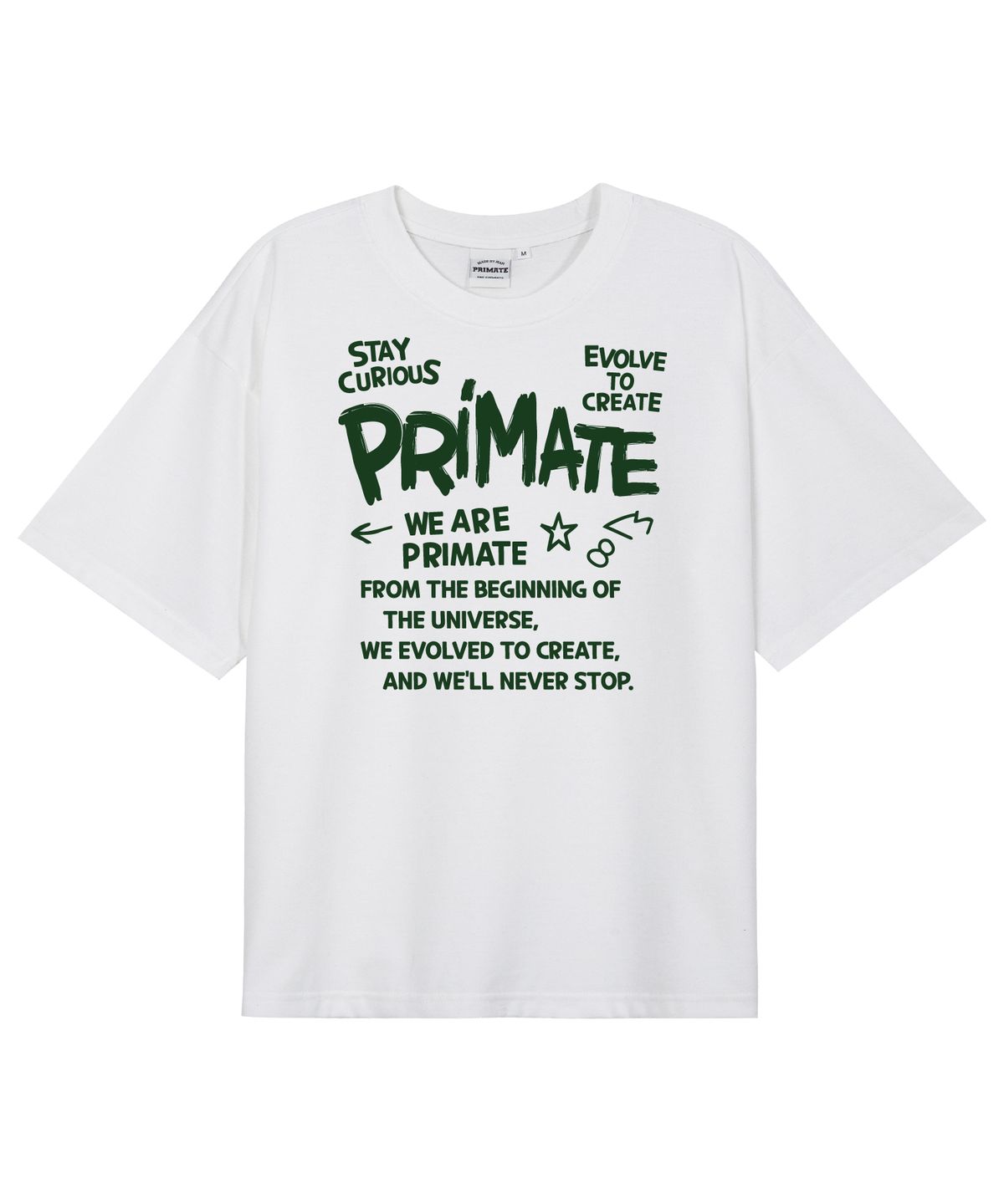 프라임에이트(PRIMATE) CURIOUS 오버핏 반팔티셔츠 4 COLORS
