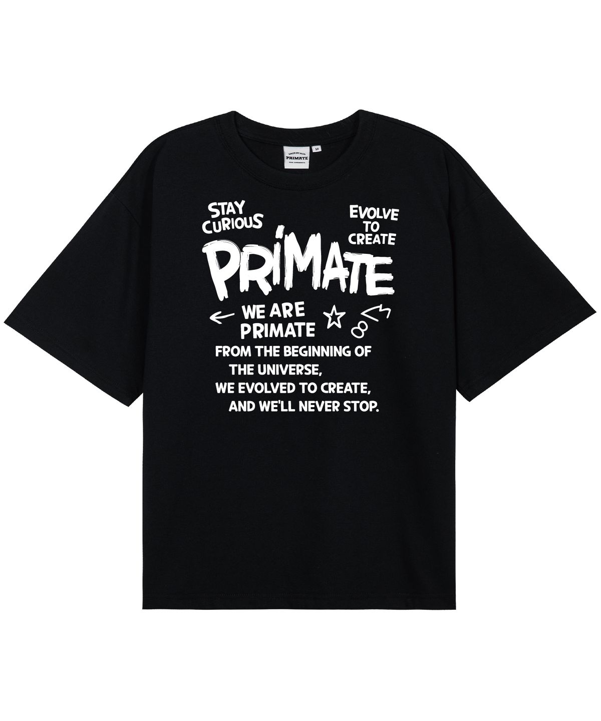 프라임에이트(PRIMATE) CURIOUS 오버핏 반팔티셔츠 4 COLORS