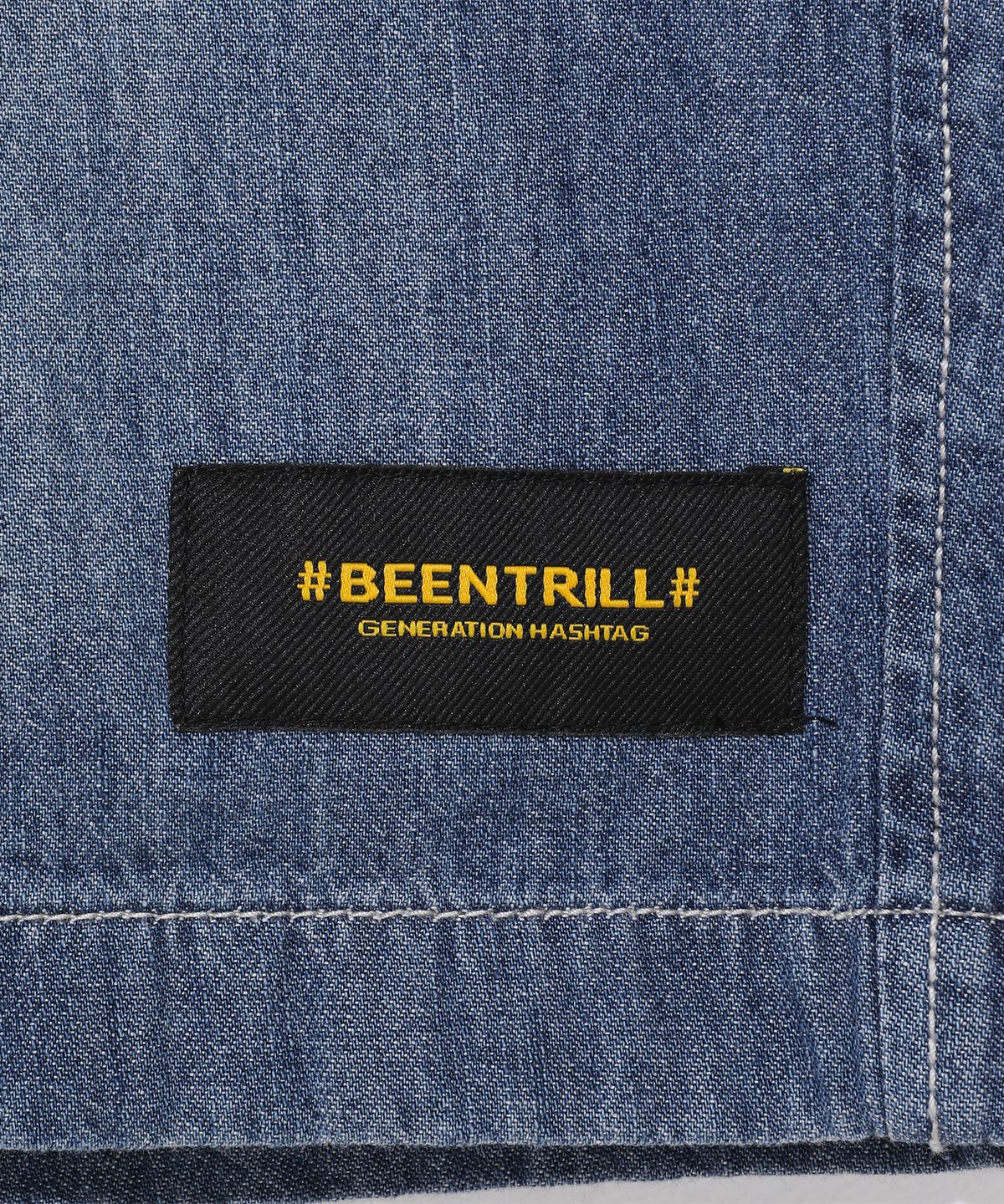 빈트릴(BEENTRILL) 에센셜 하프 데님 팬츠(라이트 인디고)