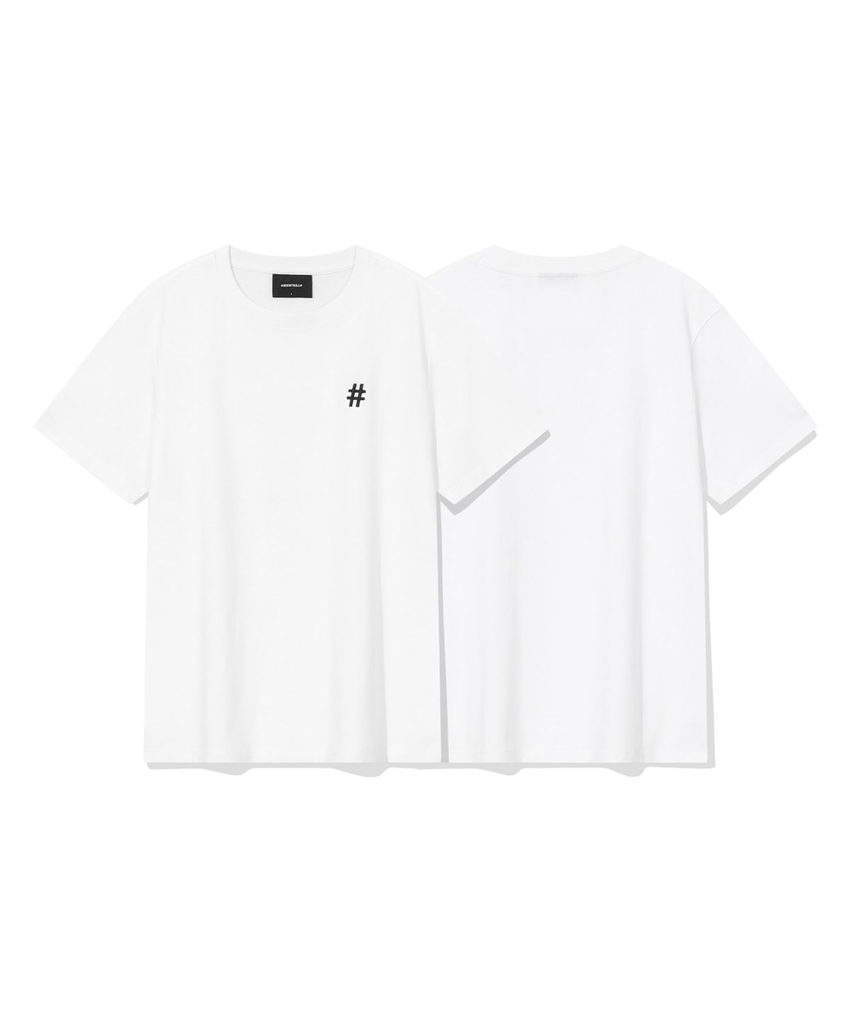 빈트릴(BEENTRILL) 우먼스 에센셜 스몰 로고 반팔티(화이트)