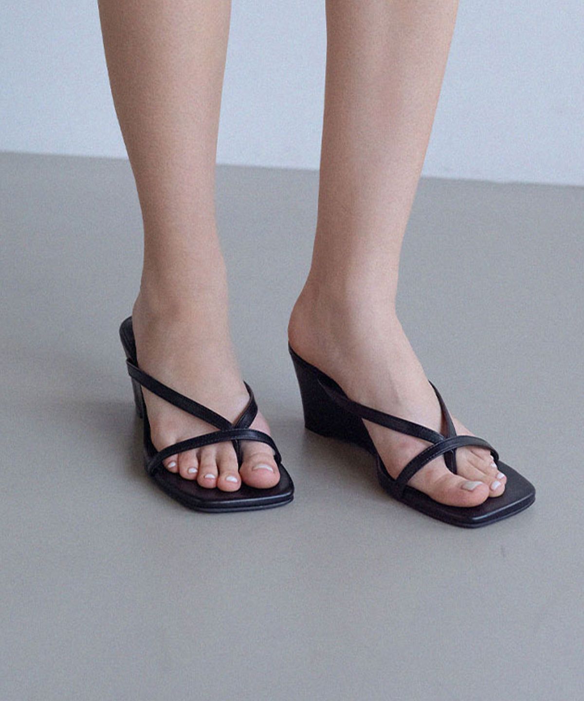 에펠클래식(EIFFELCLASSIC) AYLA Wedge Heel_ black,white 아일라 웨지 힐 7cm