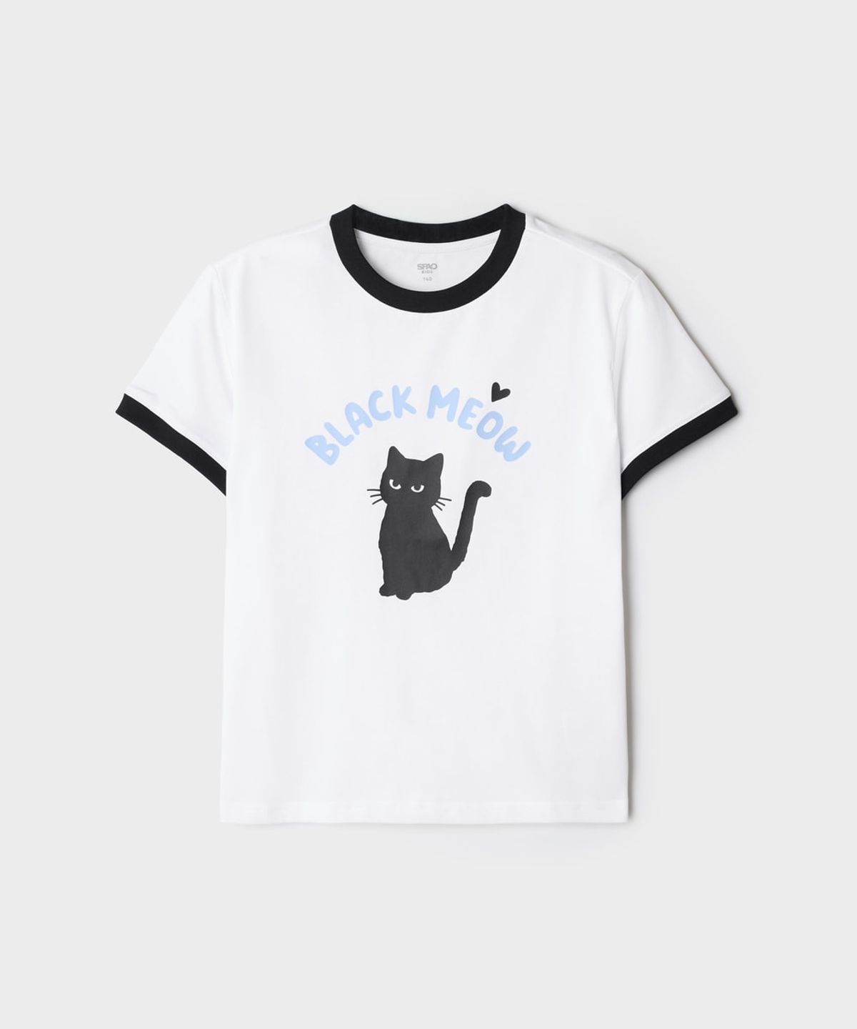 스파오 키즈(SPAO KIDS) [키즈][COOL] 여아 고양이 링거 반팔티_SPRPG37KG6