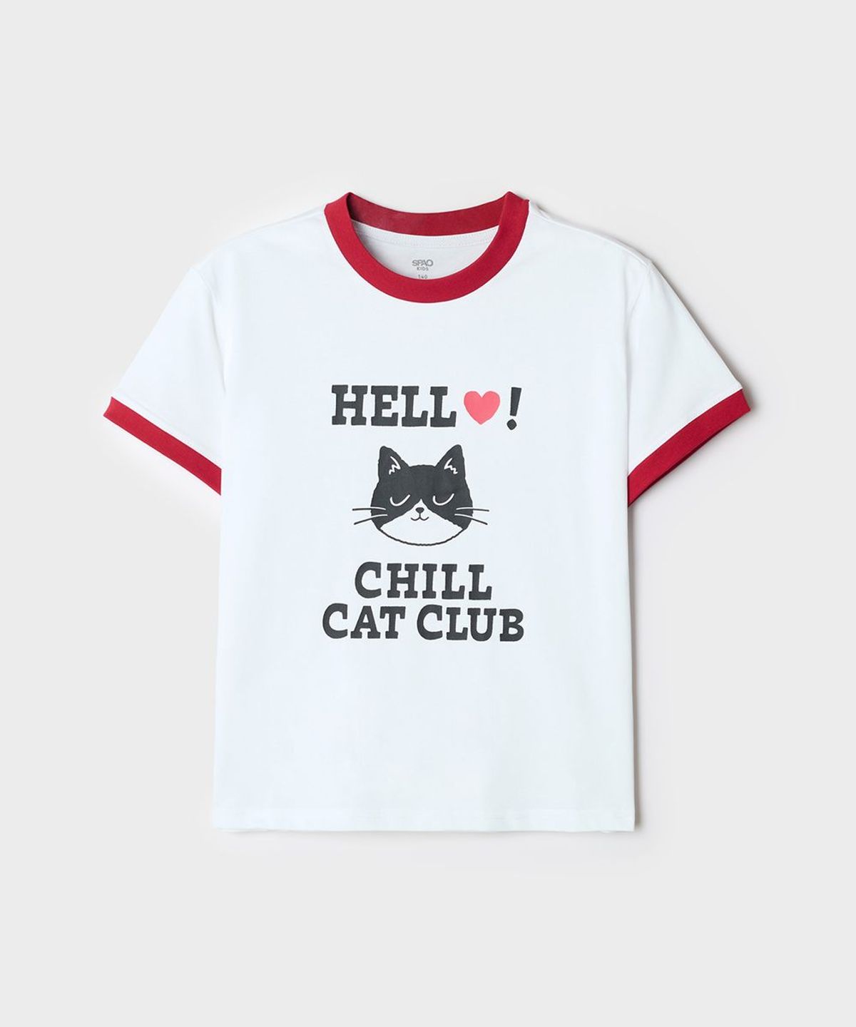 스파오 키즈(SPAO KIDS) [키즈][COOL] 여아 고양이 링거 반팔티_SPRPG37KG6