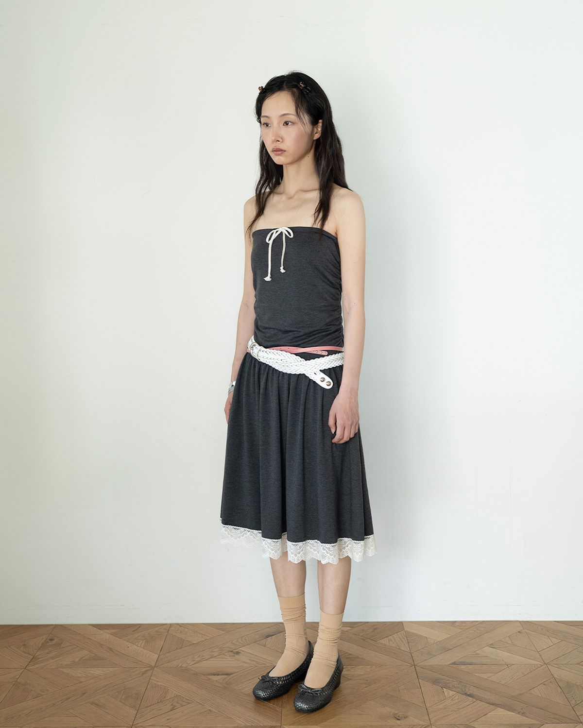 온스카(ONSKA) THIN STUD BELT (PINK)
