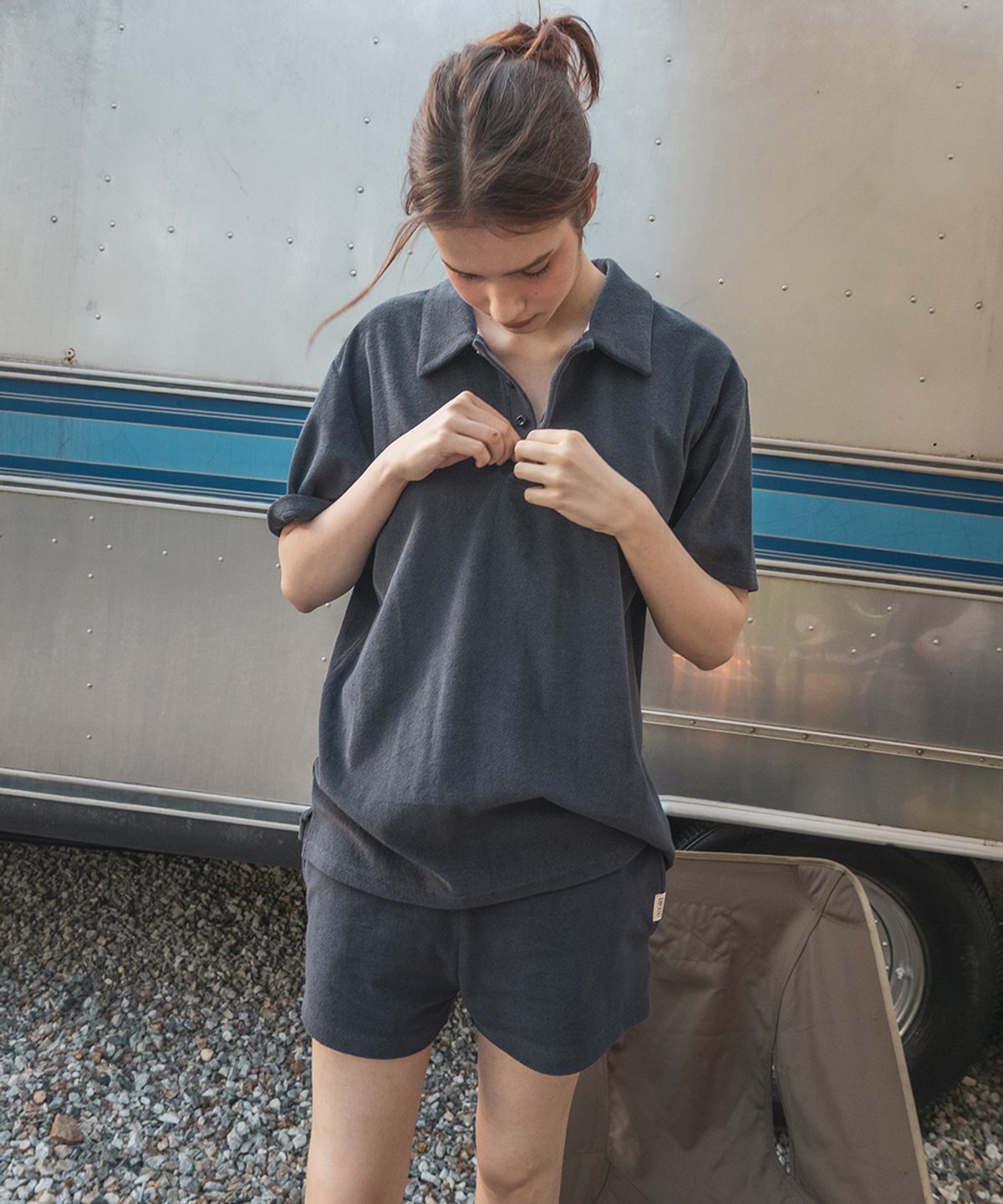108파운드(108POUND) Terry Shorts_Midnight Navy