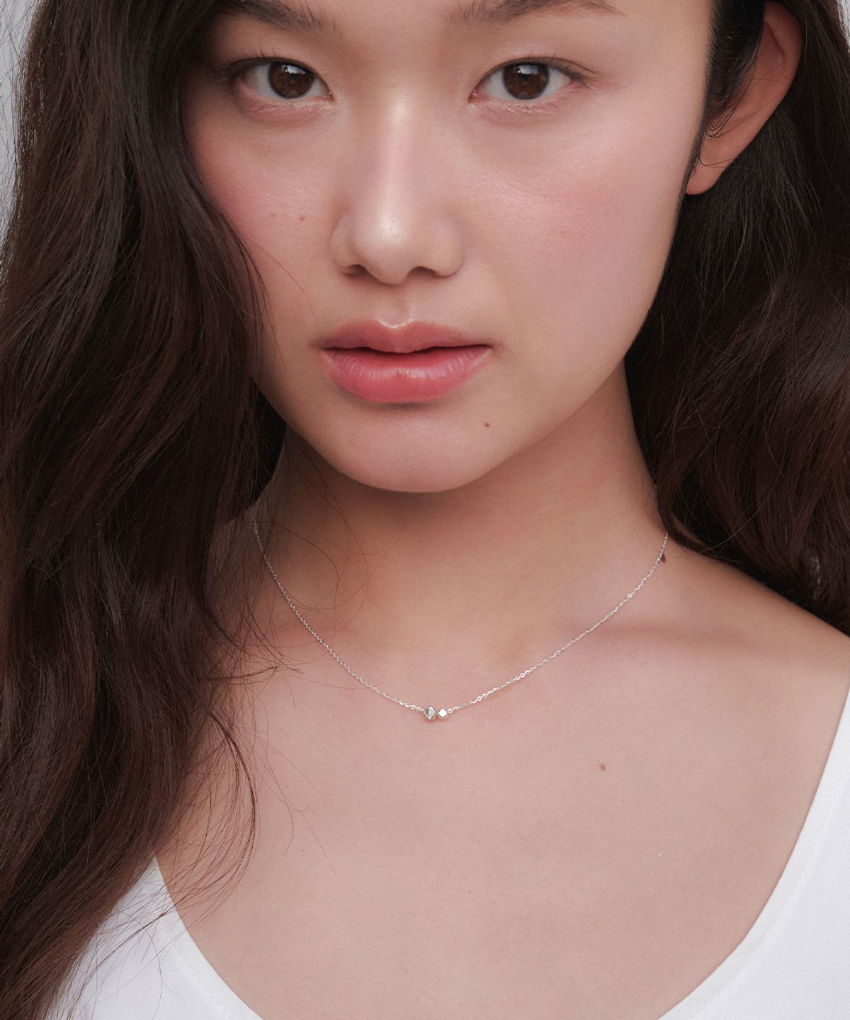 오블라(OVLA) (SILVER 925) twin ball mini silver necklace JN061