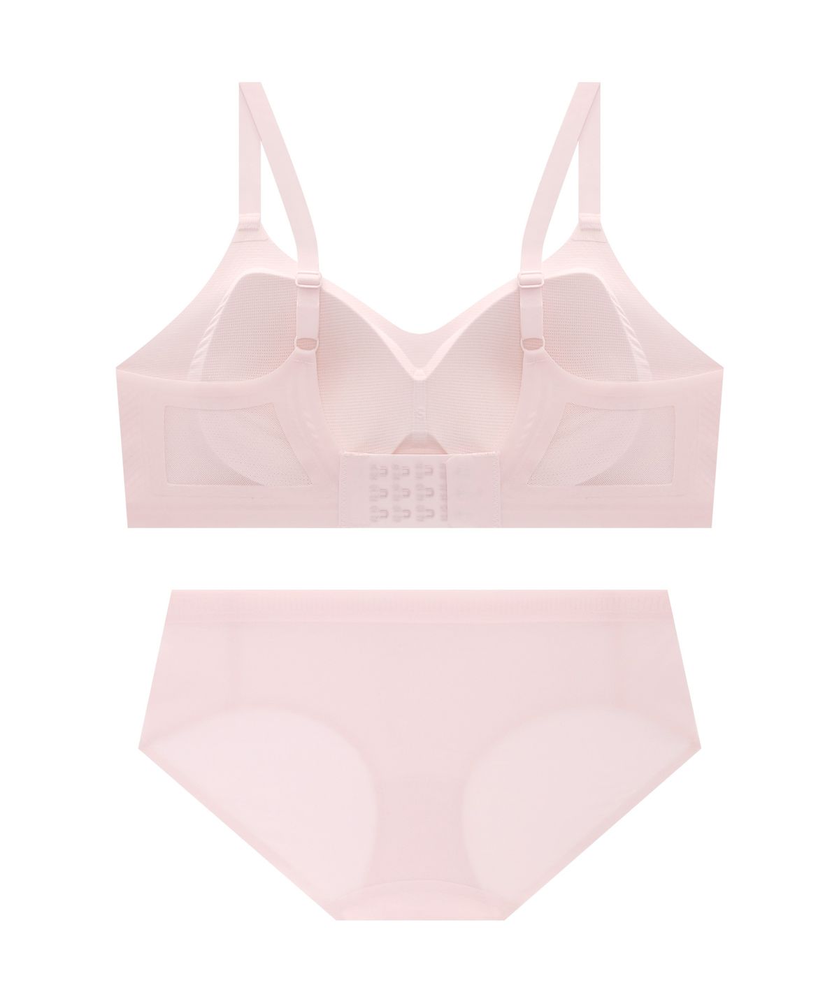 코데즈컴바인 이너웨어(CODES COMBINE INNERWEAR) 초경량 에어핏 사이드메쉬 심리스 브라 팬티 세트_베이비핑크