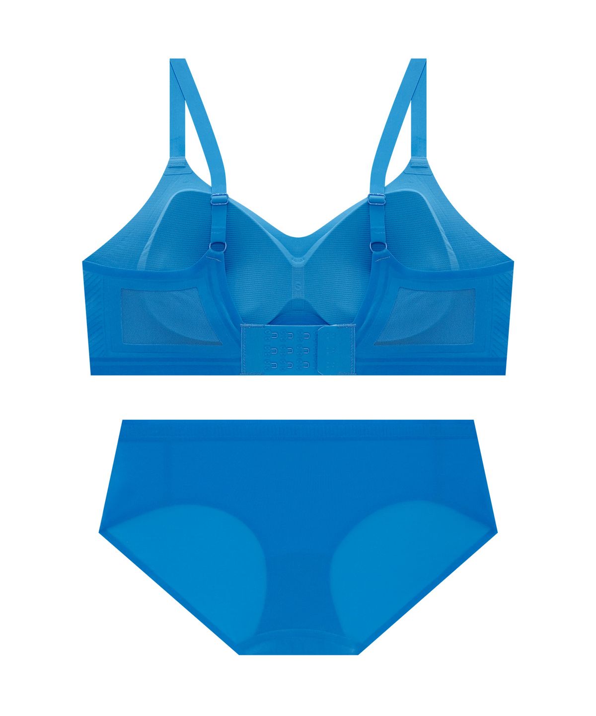 코데즈컴바인 이너웨어(CODES COMBINE INNERWEAR) 초경량 에어핏 사이드메쉬 심리스 브라 팬티 세트_코발트블루