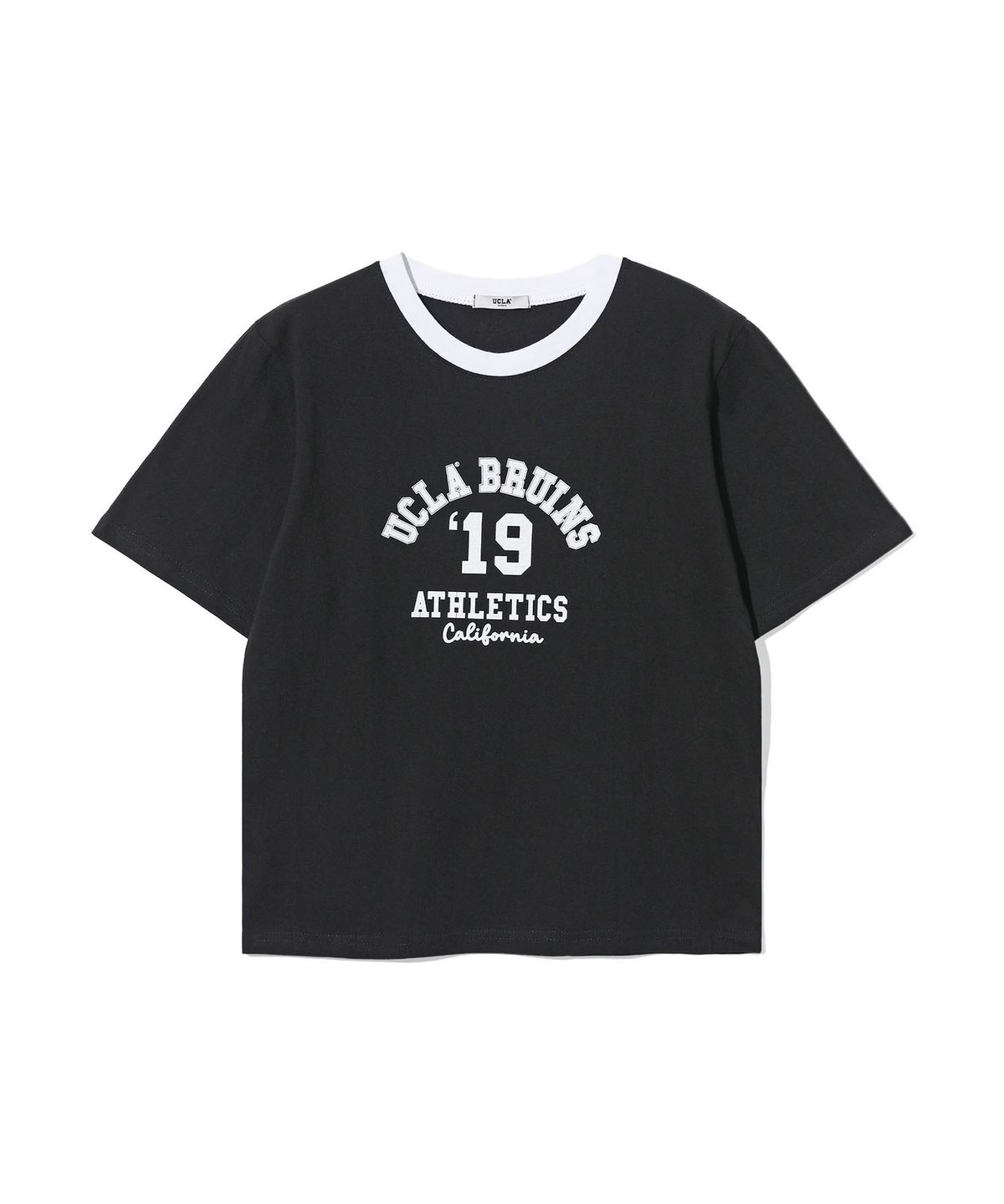 유씨엘에이(UCLA) 여성 19UCLA 링거 배색 반팔티[BLACK](UC6STAC)