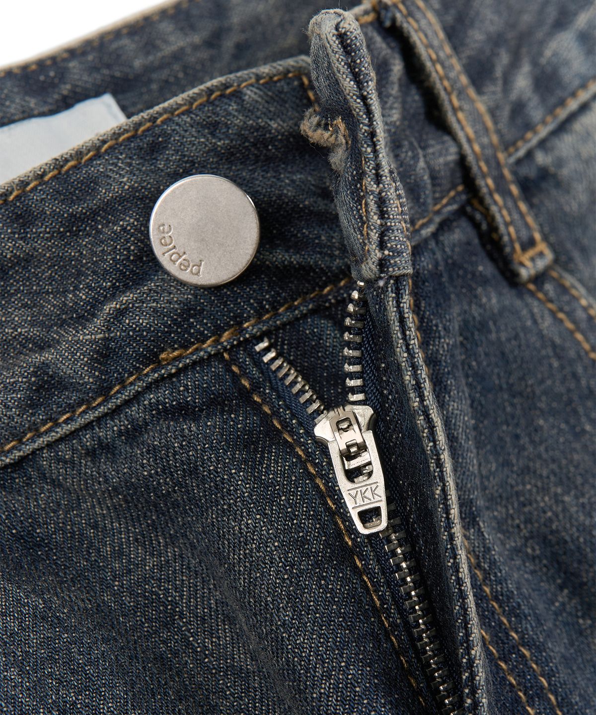 페플리(PEPLEE) Washed Denim Boots Cut Pants (Vintage Blue)