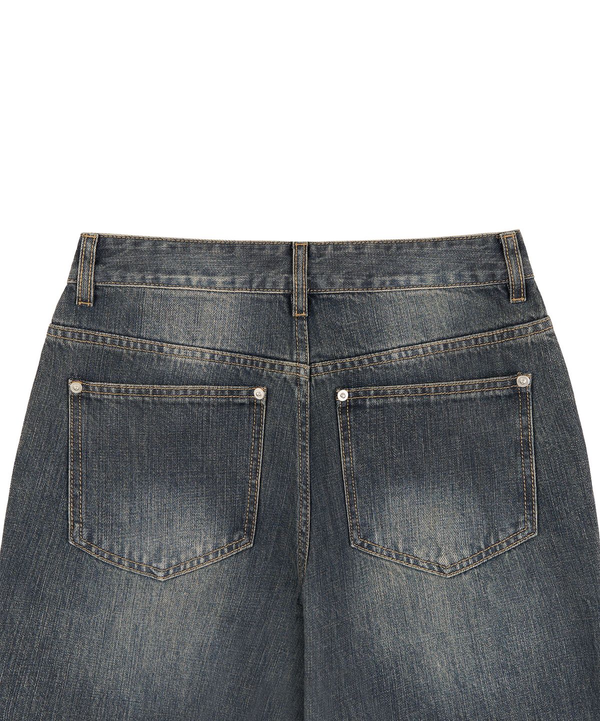 페플리(PEPLEE) Washed Denim Boots Cut Pants (Vintage Blue)