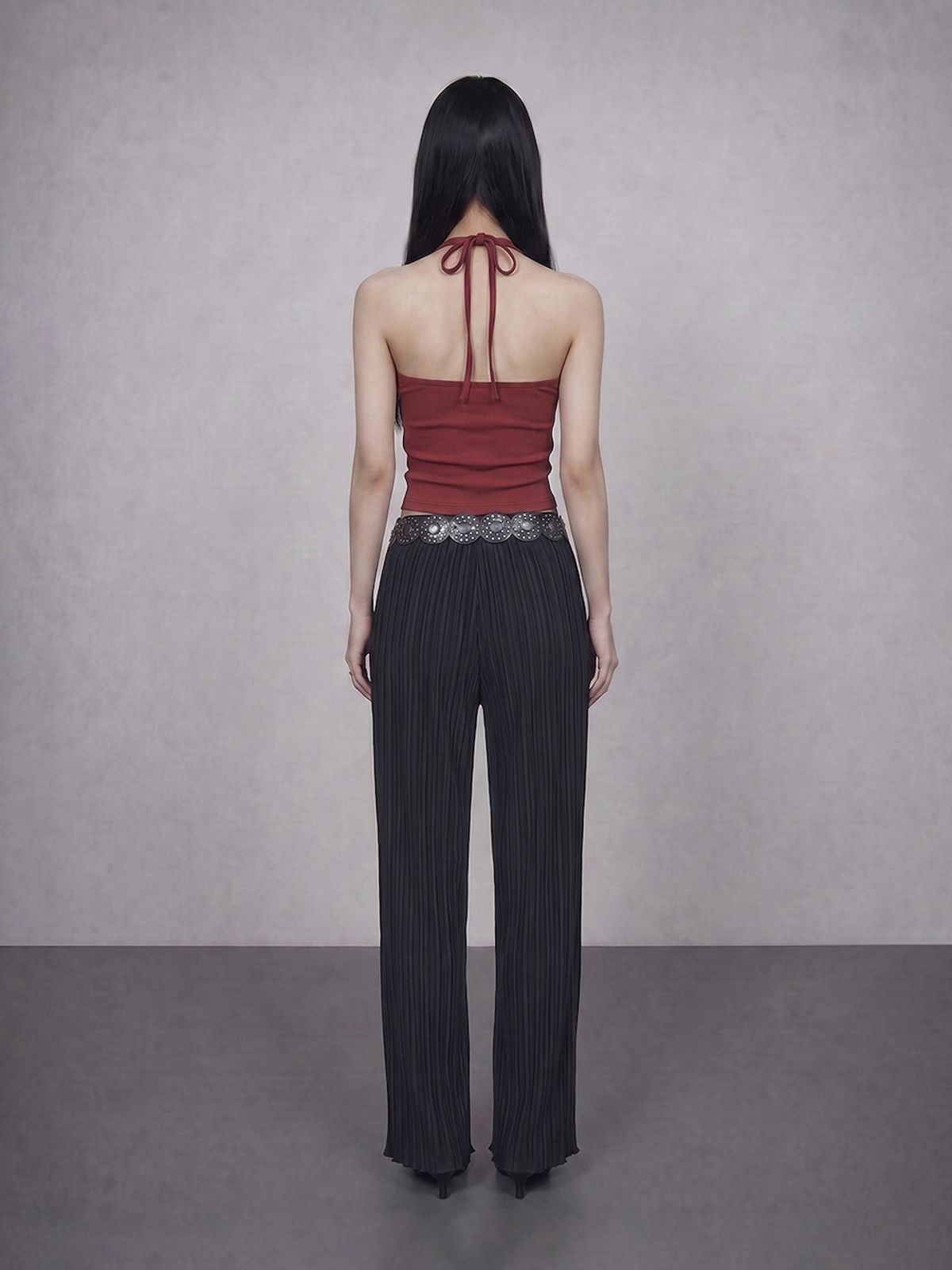 바운더리(BOUNDARY) GLAM PLEATS BANDING LONG PANTS BK_B261MSA112