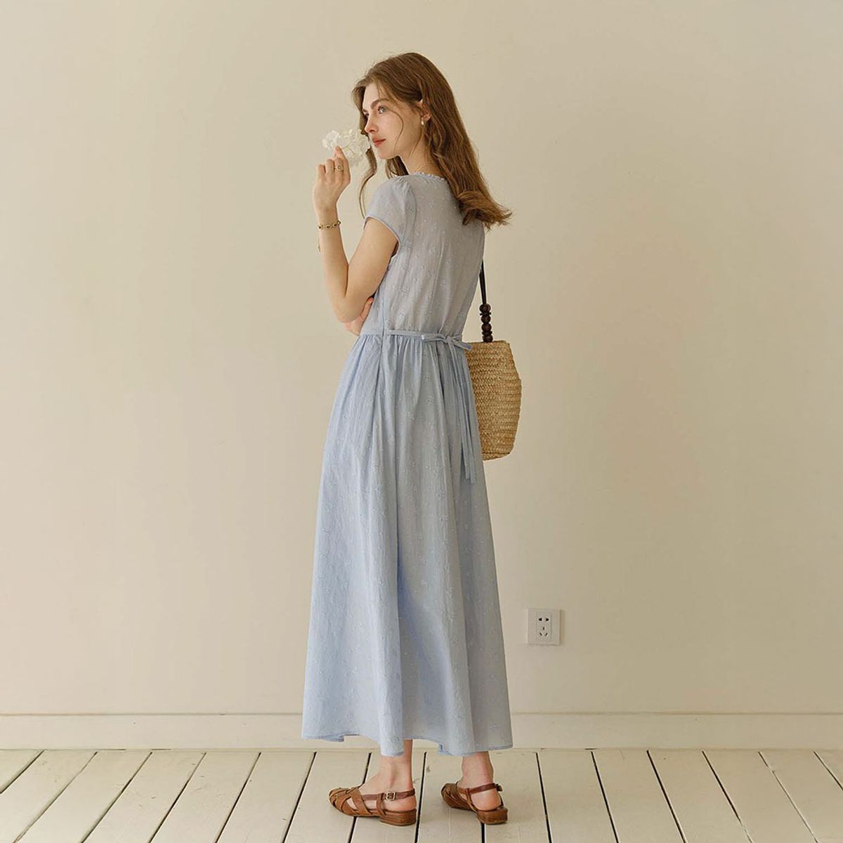 심플레트로(SIMPLE RETRO) SR_Lace a-line long dress