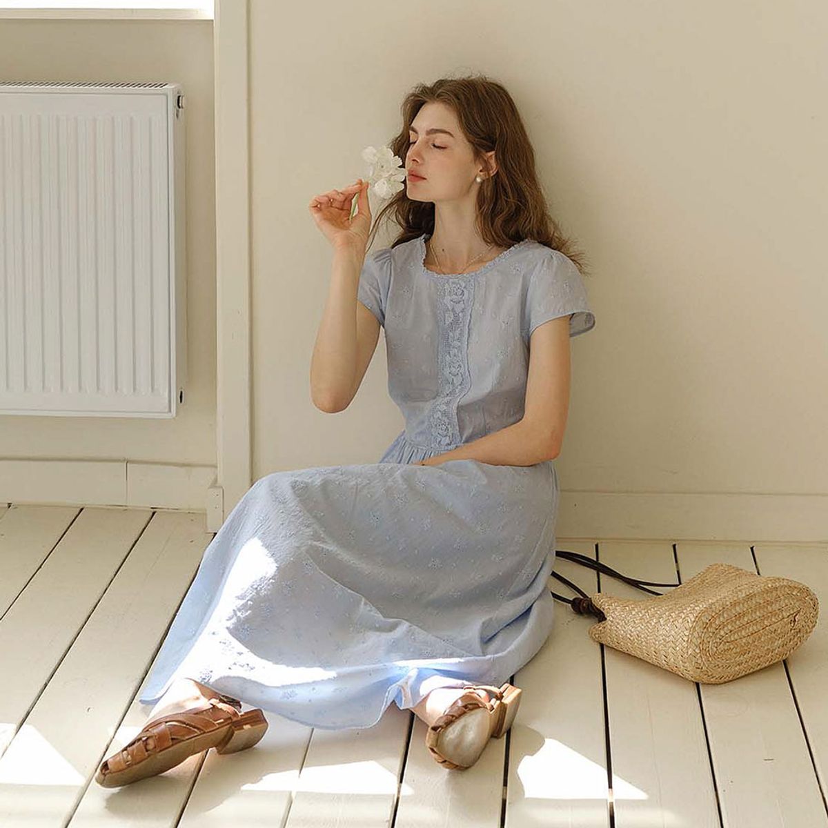 심플레트로(SIMPLE RETRO) SR_Lace a-line long dress